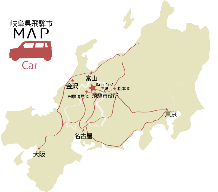 岐阜県の地図画像