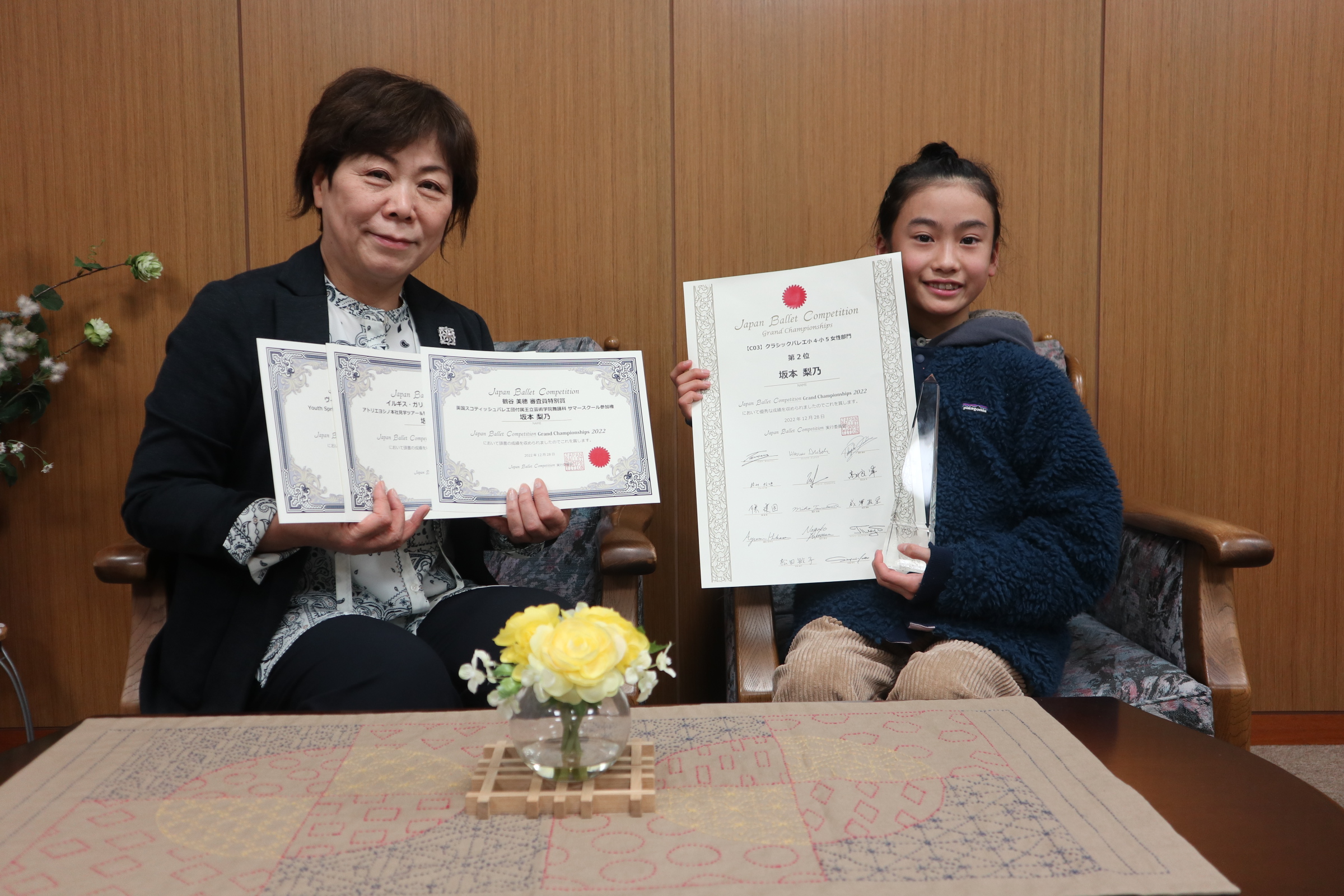 大会後、面会の様子