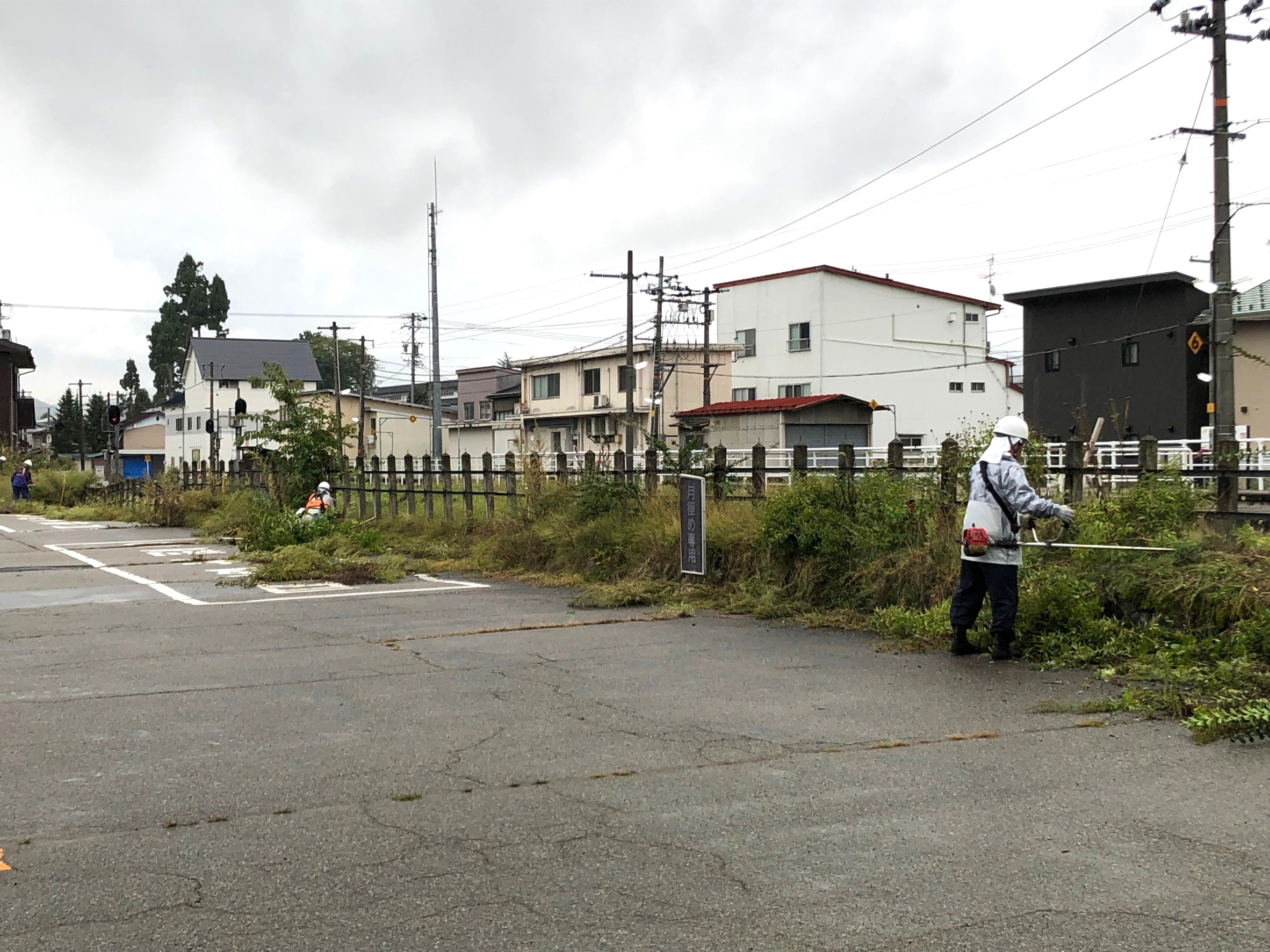 駐車場での活動の様子