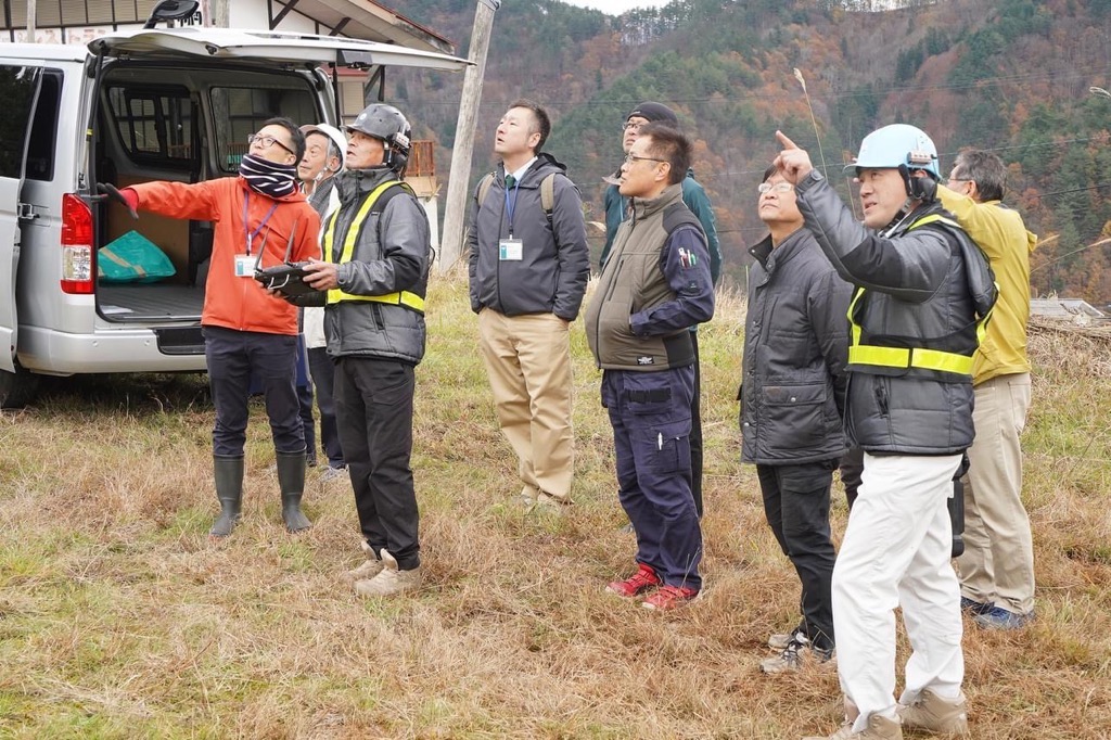 産業用ドローンデモ飛行の様子