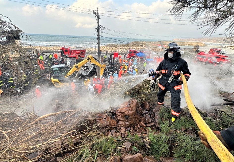 輪島市名舟町内火災現場