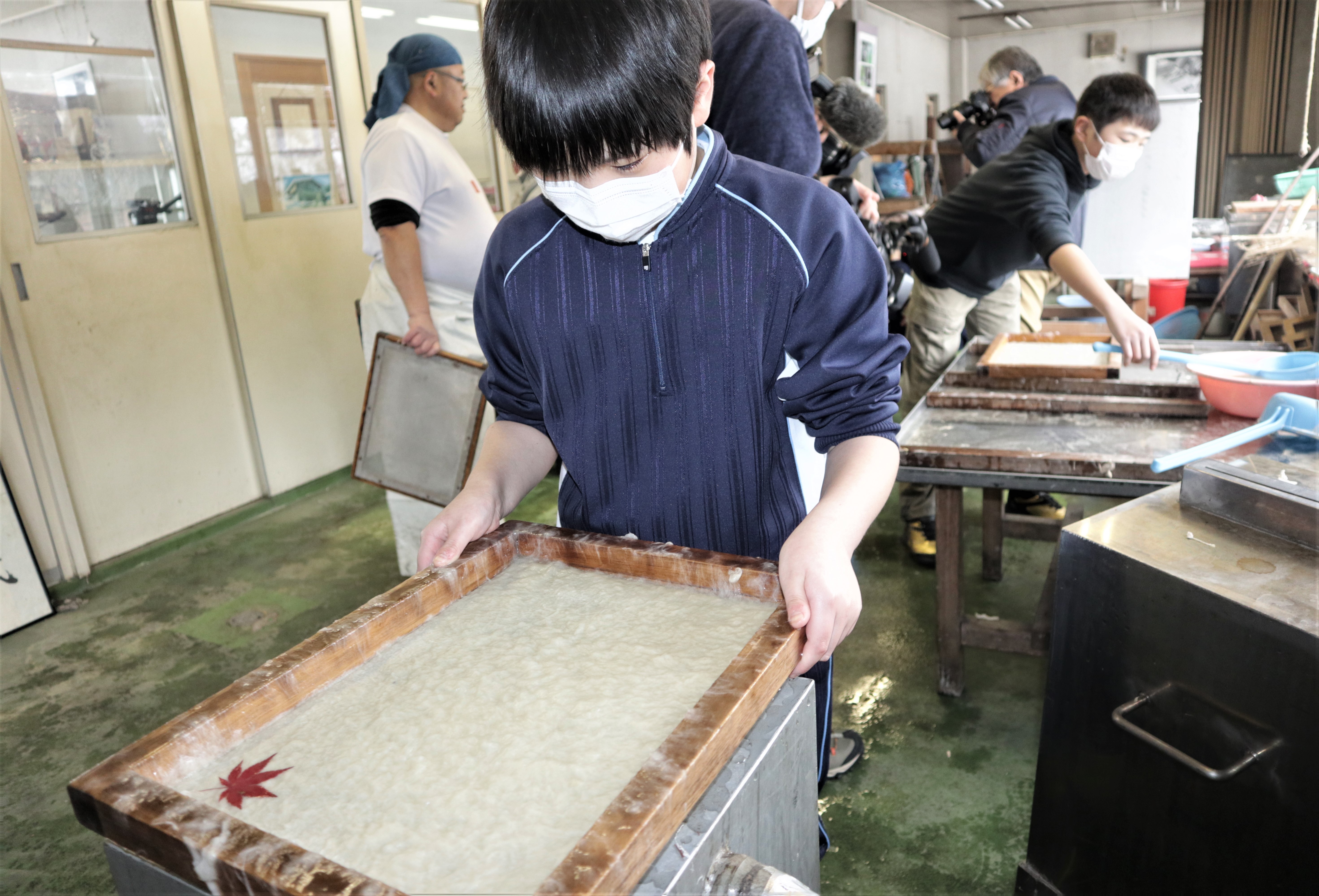 送風機にかける様子