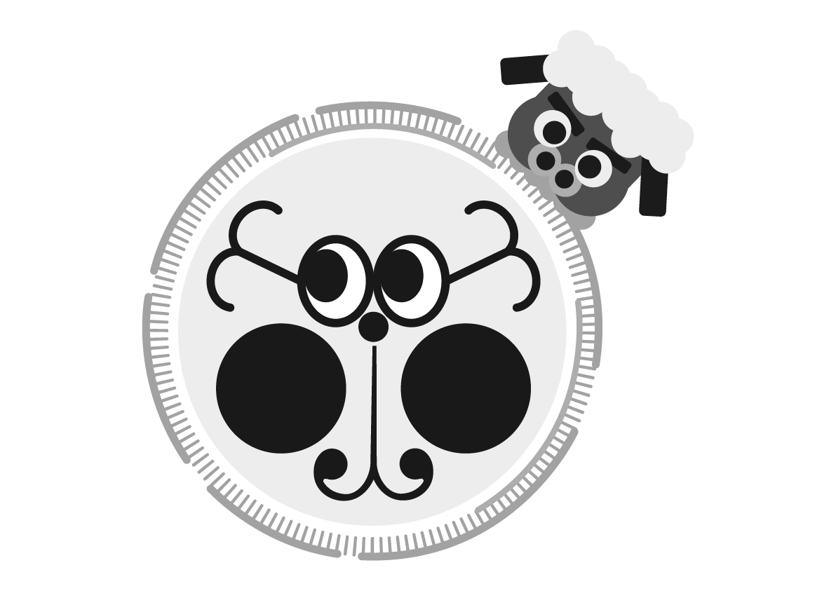 ドンドンくん_顔(1)（モノクロ）