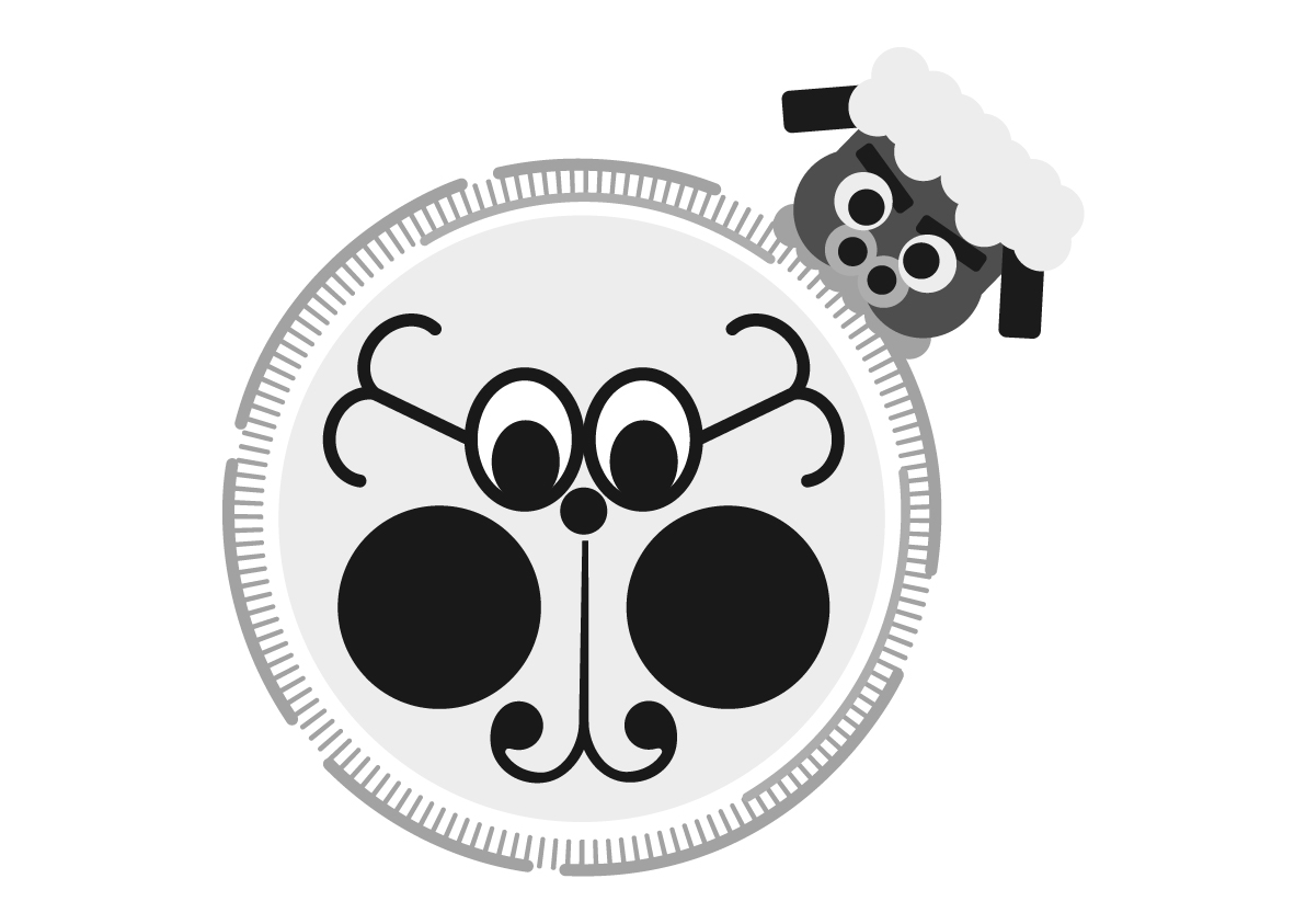 ドンドンくん_顔(5)（モノクロ）