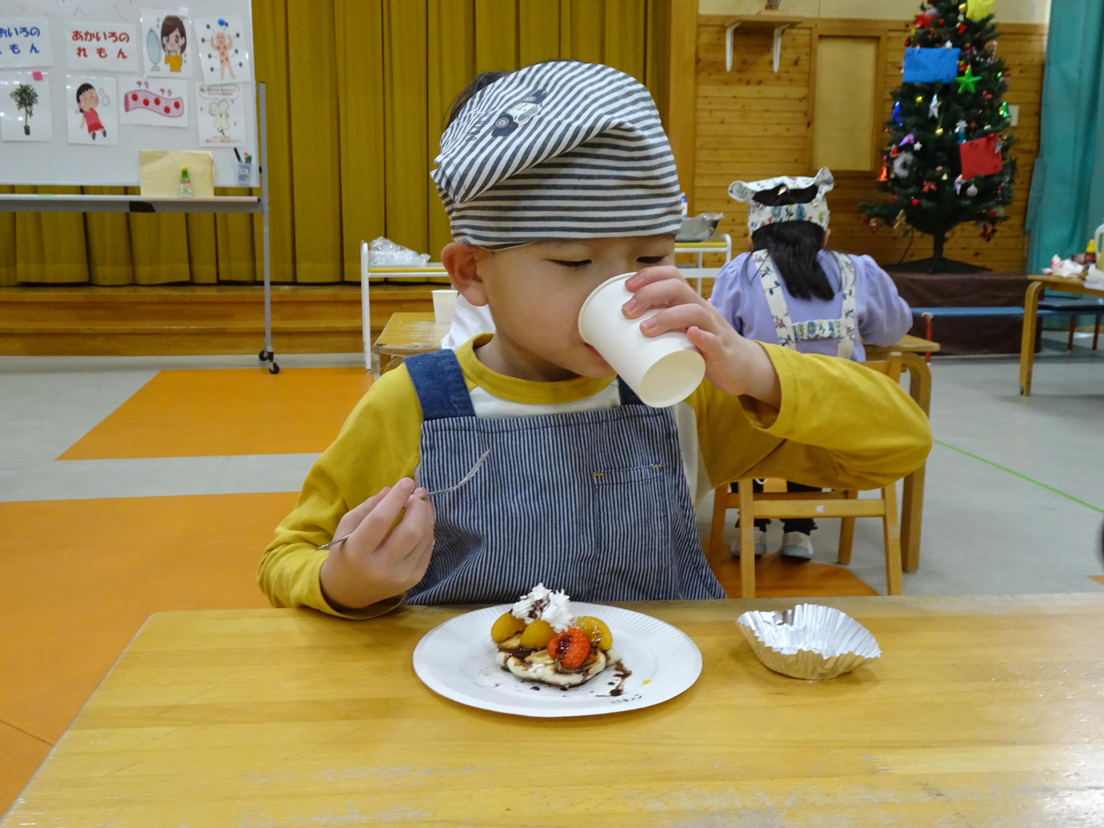 ケーキつくりの様子