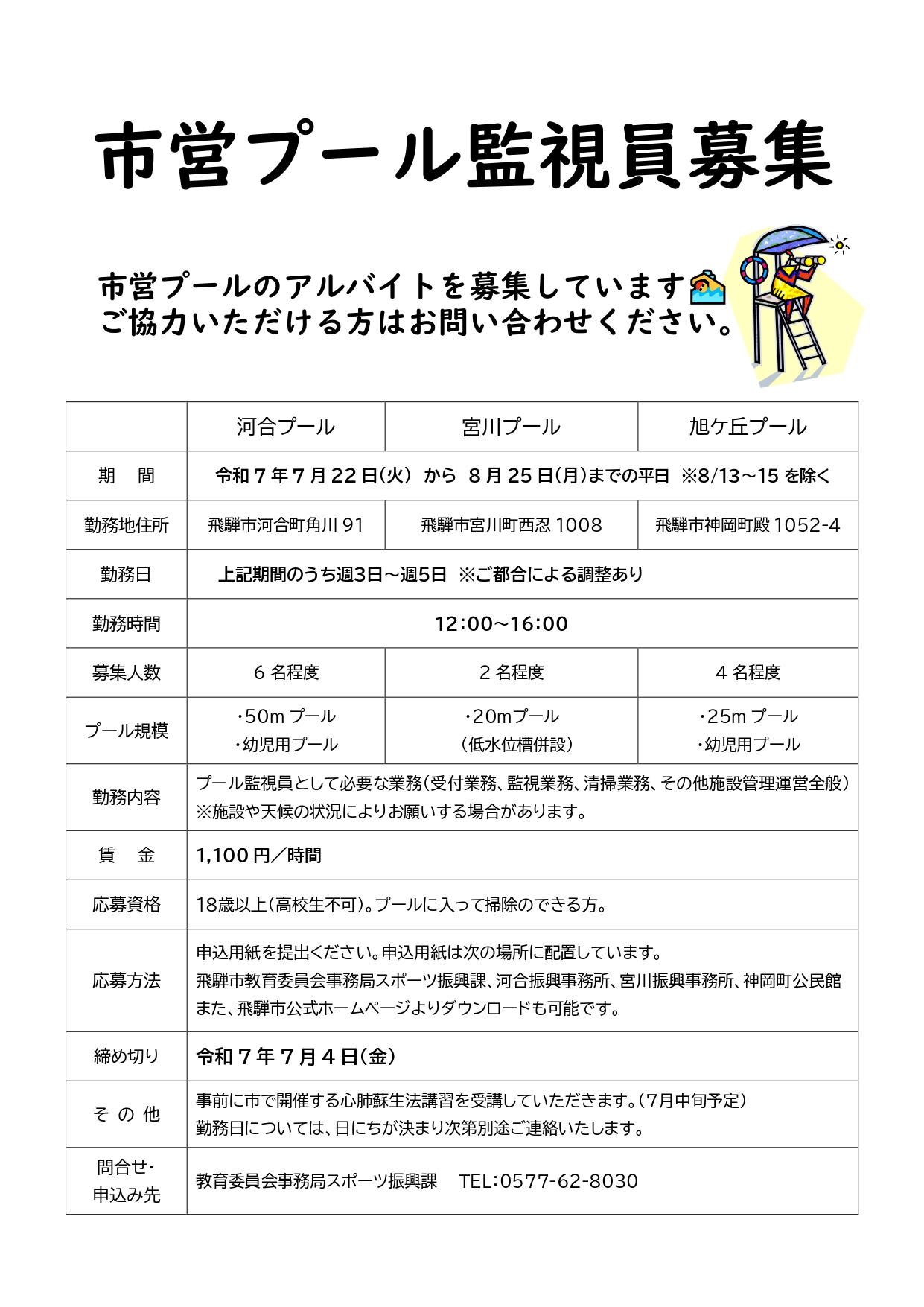 20_市営プール監視員募集