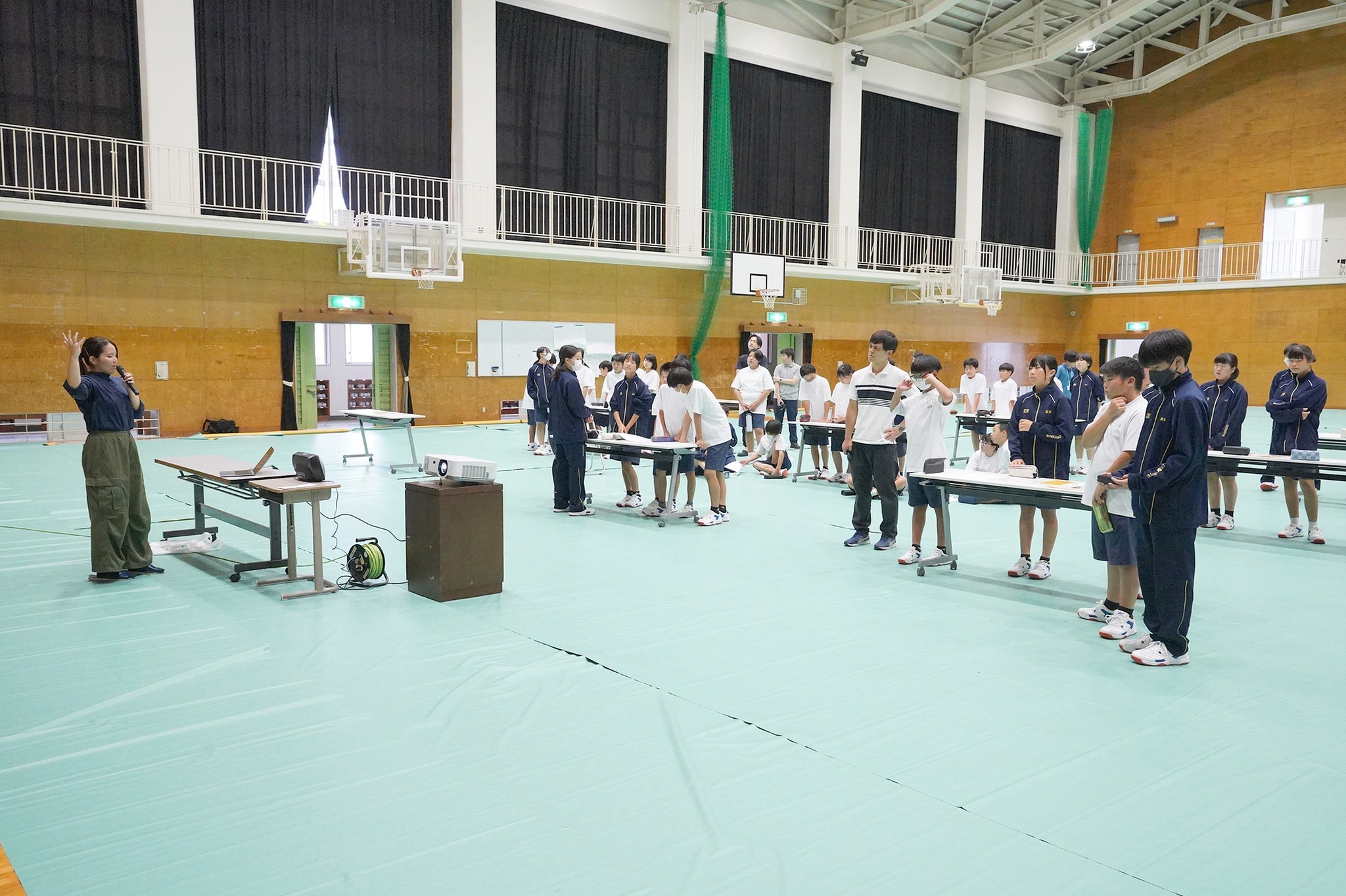 古川中１年生が防災ゲーム「風水害24」を体験しました