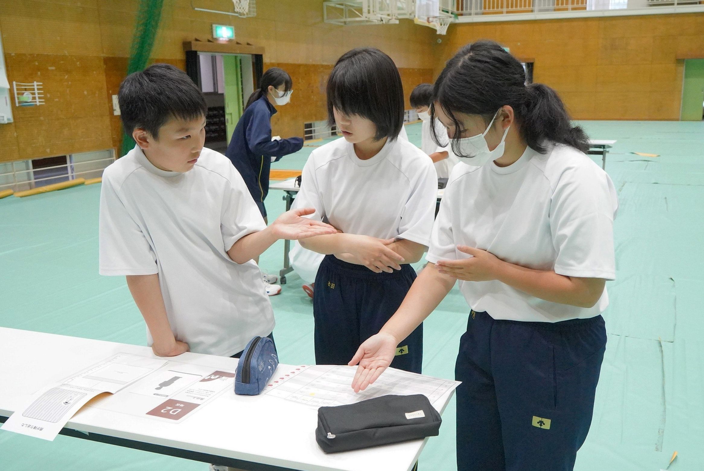 古川中１年生が防災ゲーム「風水害24」を体験しました