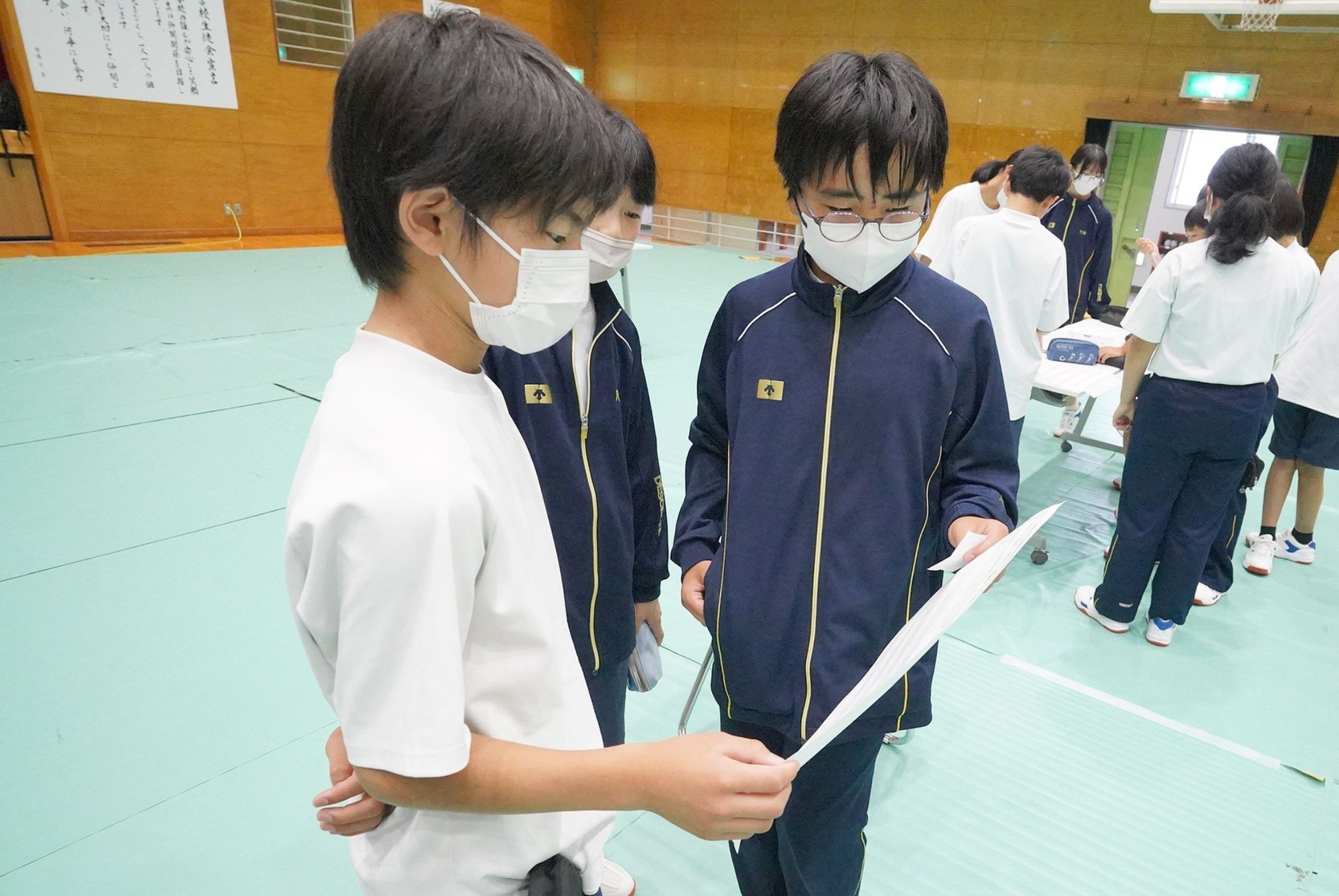 古川中１年生が防災ゲーム「風水害24」を体験しました