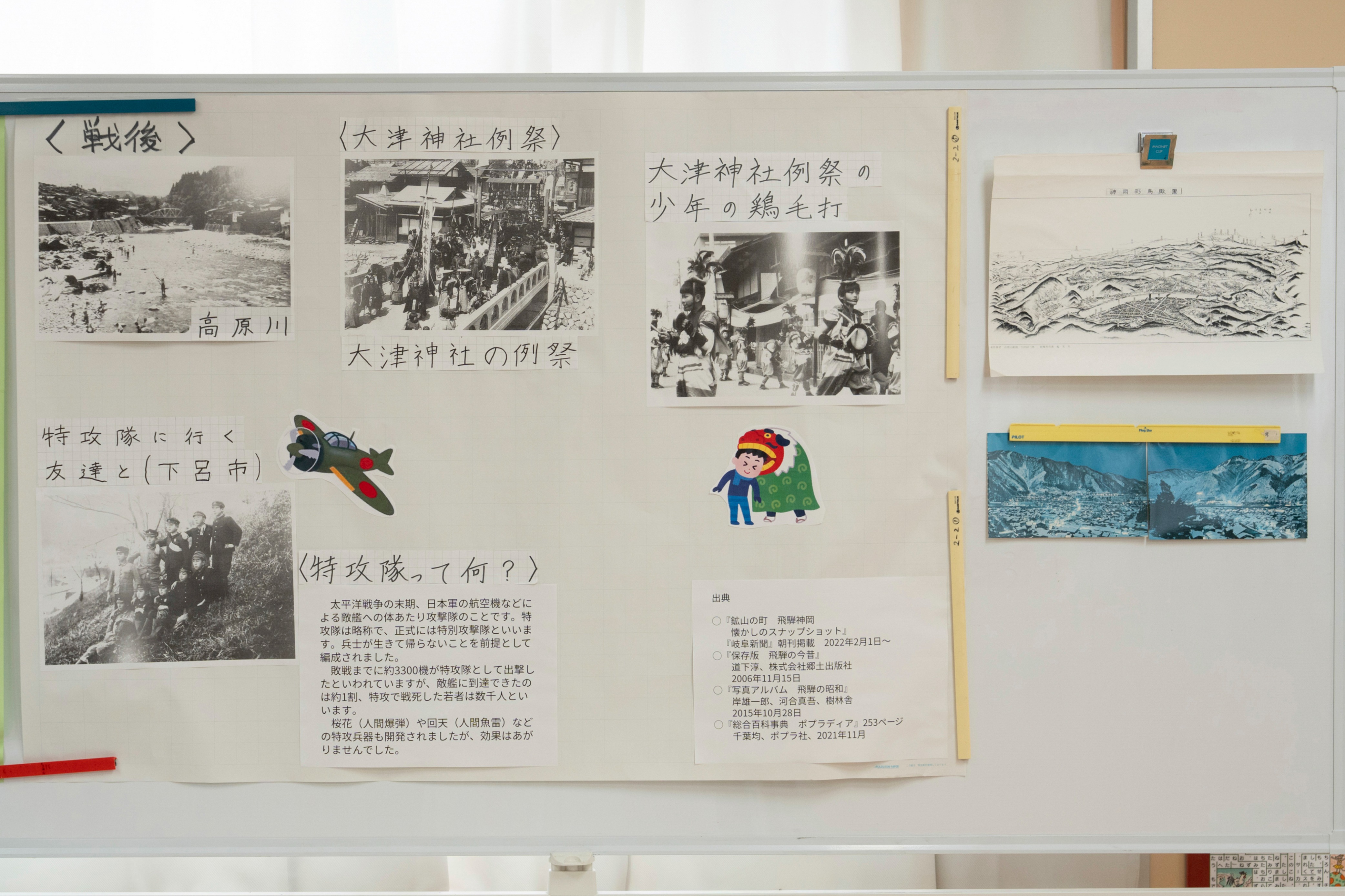 昭和100年を記念して神岡中で「昭和展」
