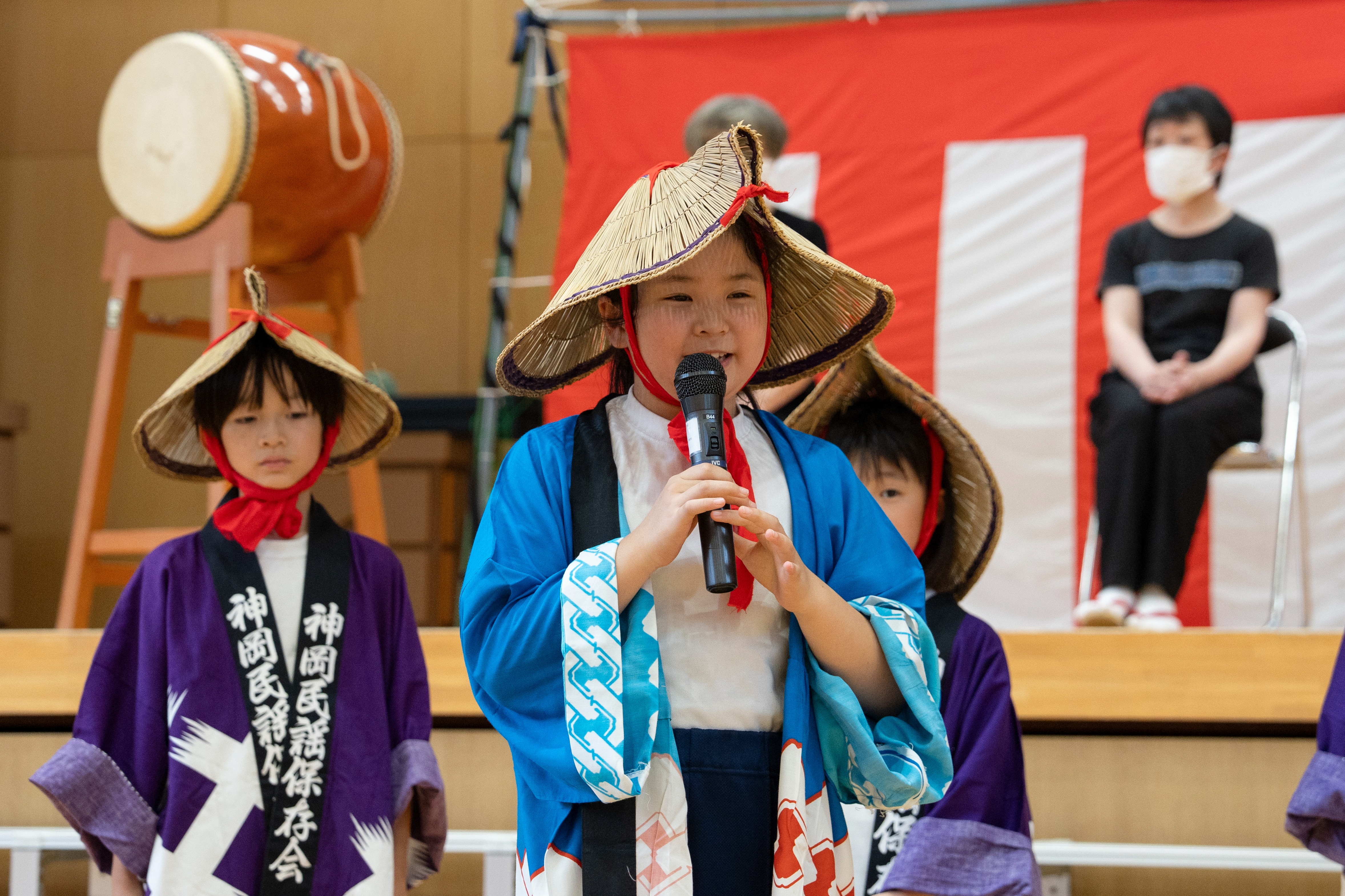 神岡小学校3年生が親子で「船津盆踊り」を学習