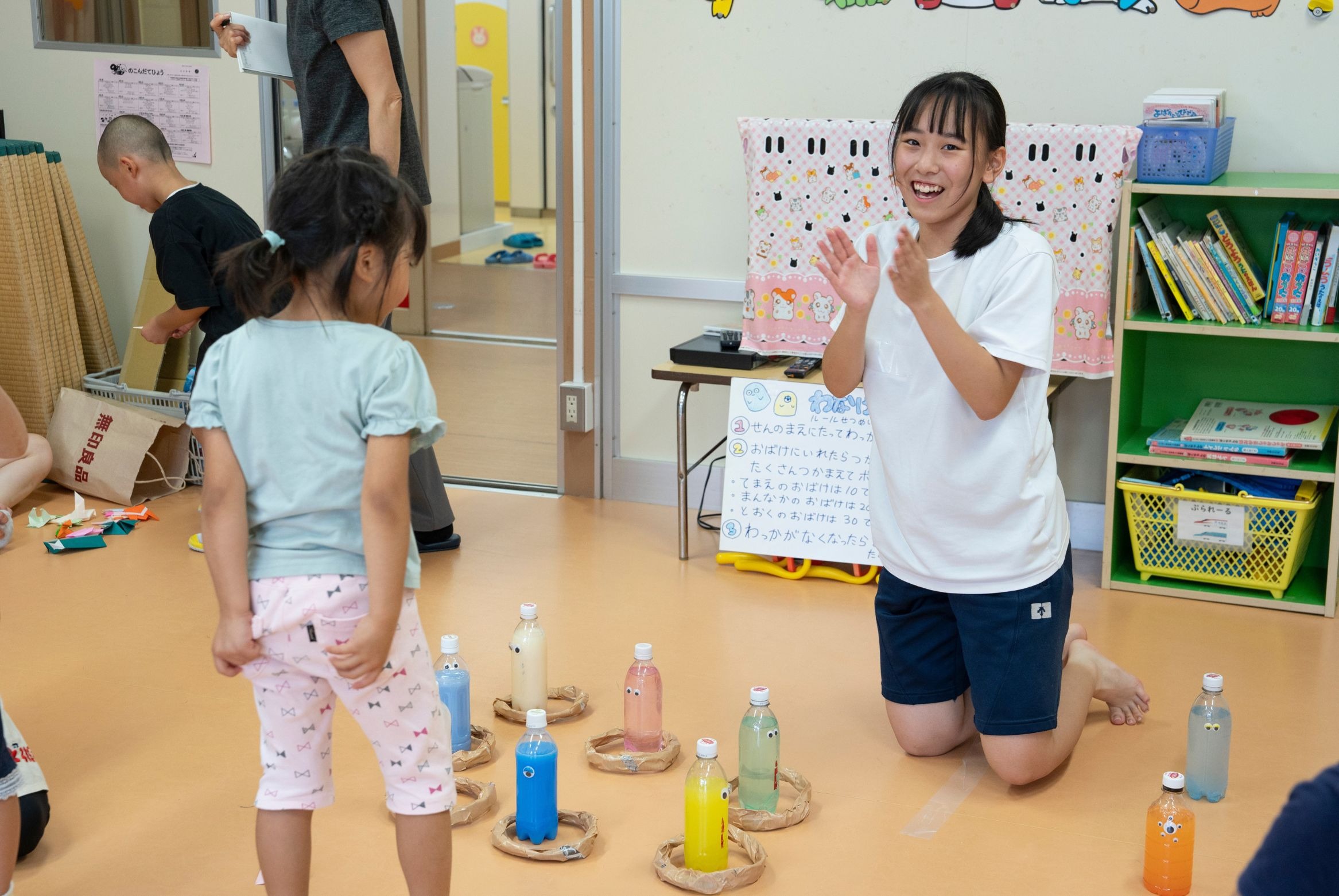 神岡中学校3年生が旭保育園の園児と交流
