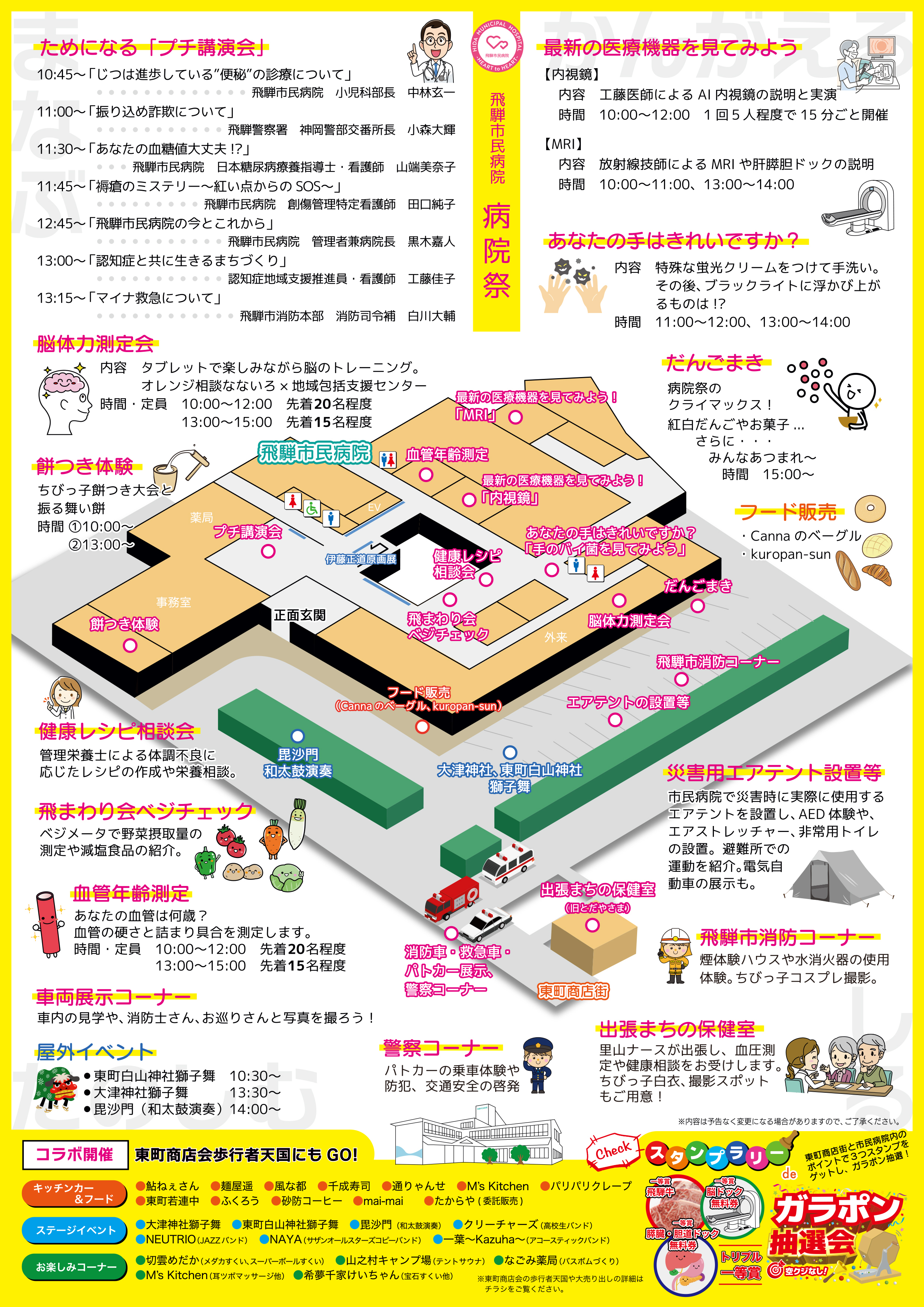 飛騨市民病院病院祭のチラシ（裏）