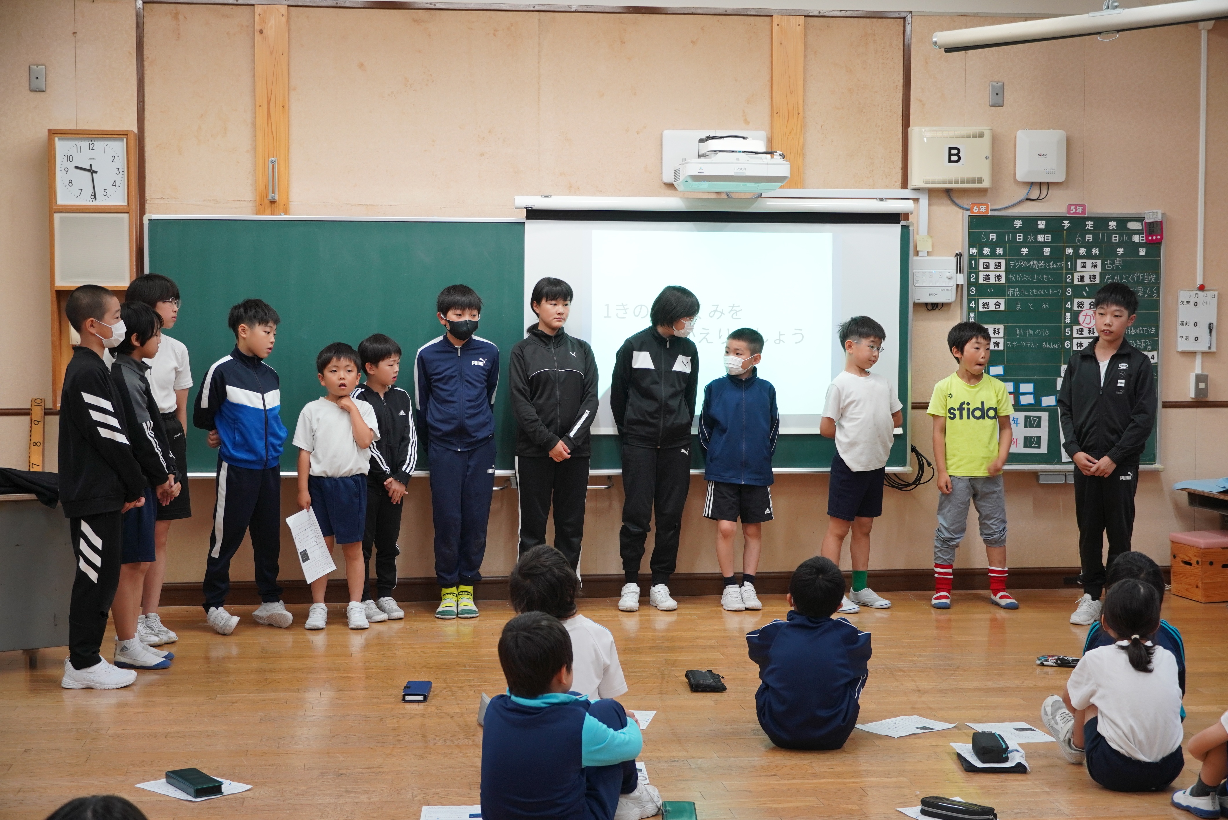 都竹市長が河合小学校を訪問し児童と語り合いました