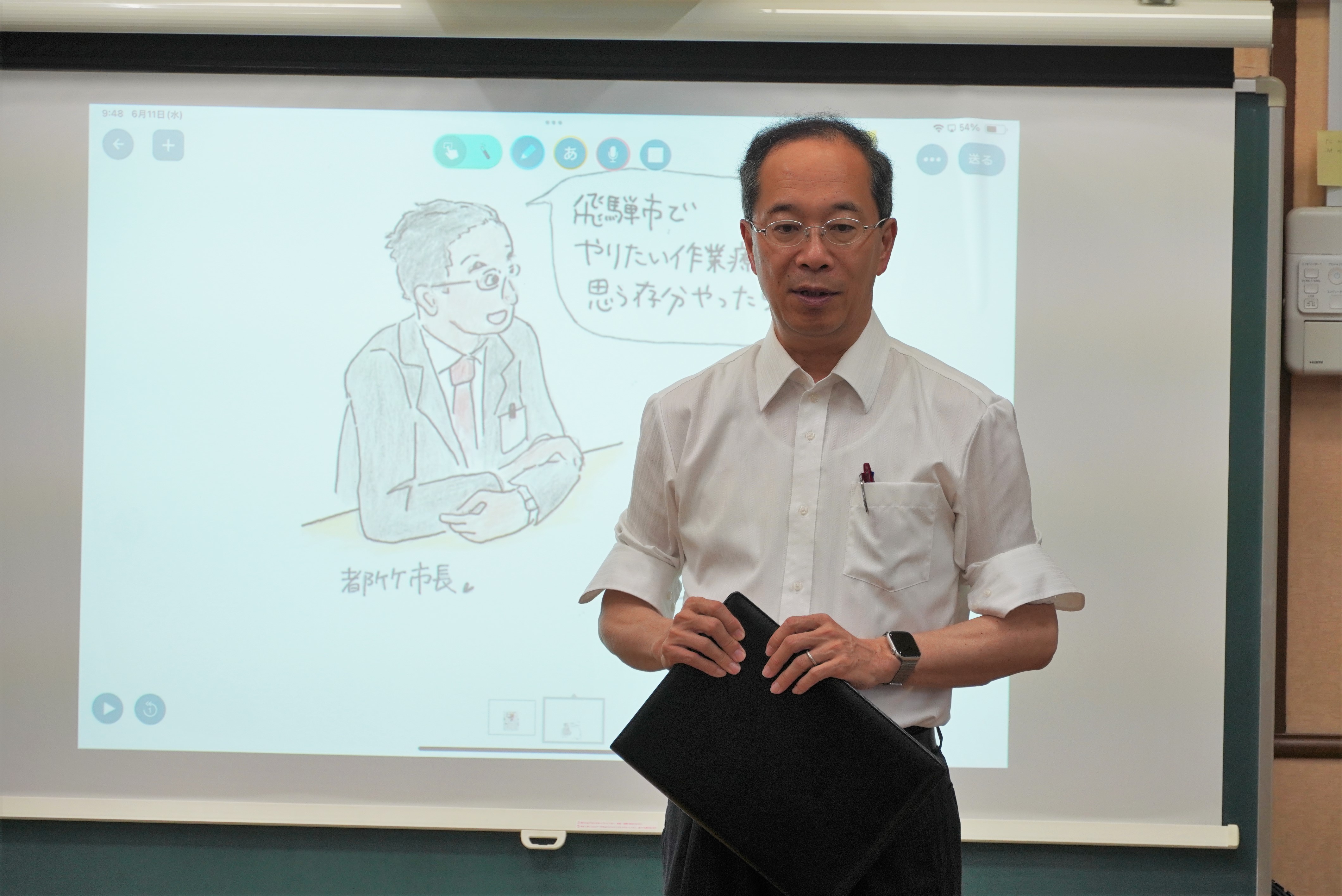 都竹市長が河合小学校を訪問し児童と語り合いました