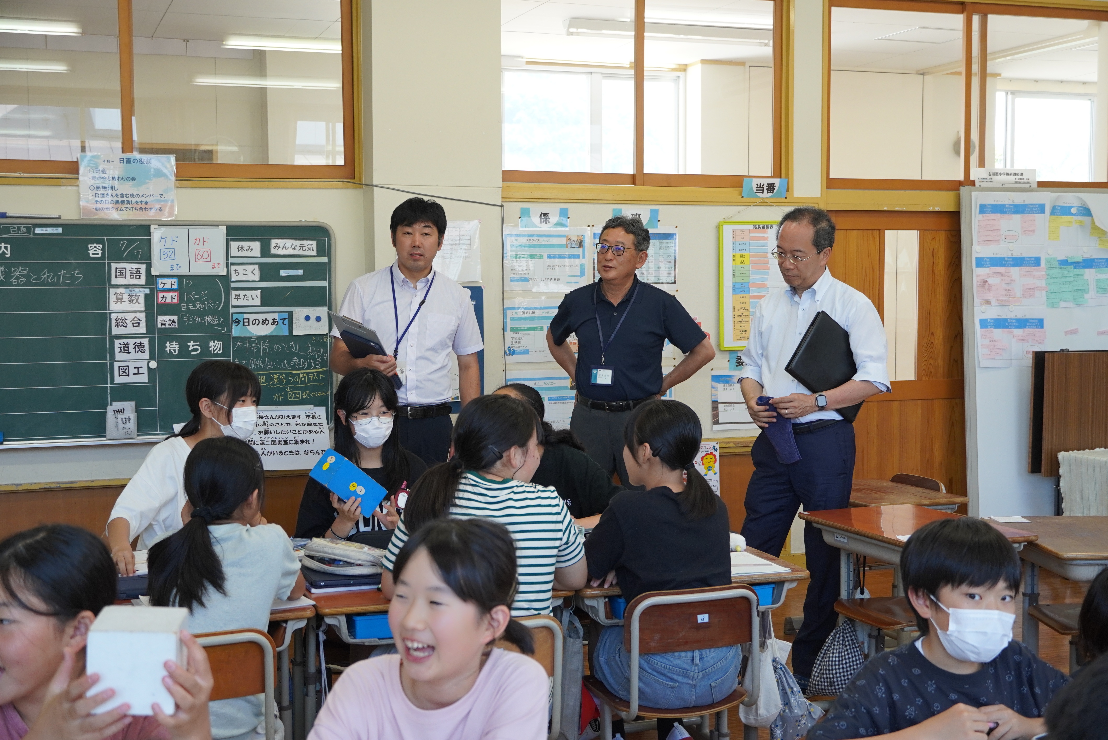 都竹市長が古川西小学校を訪問し児童と語り合いました