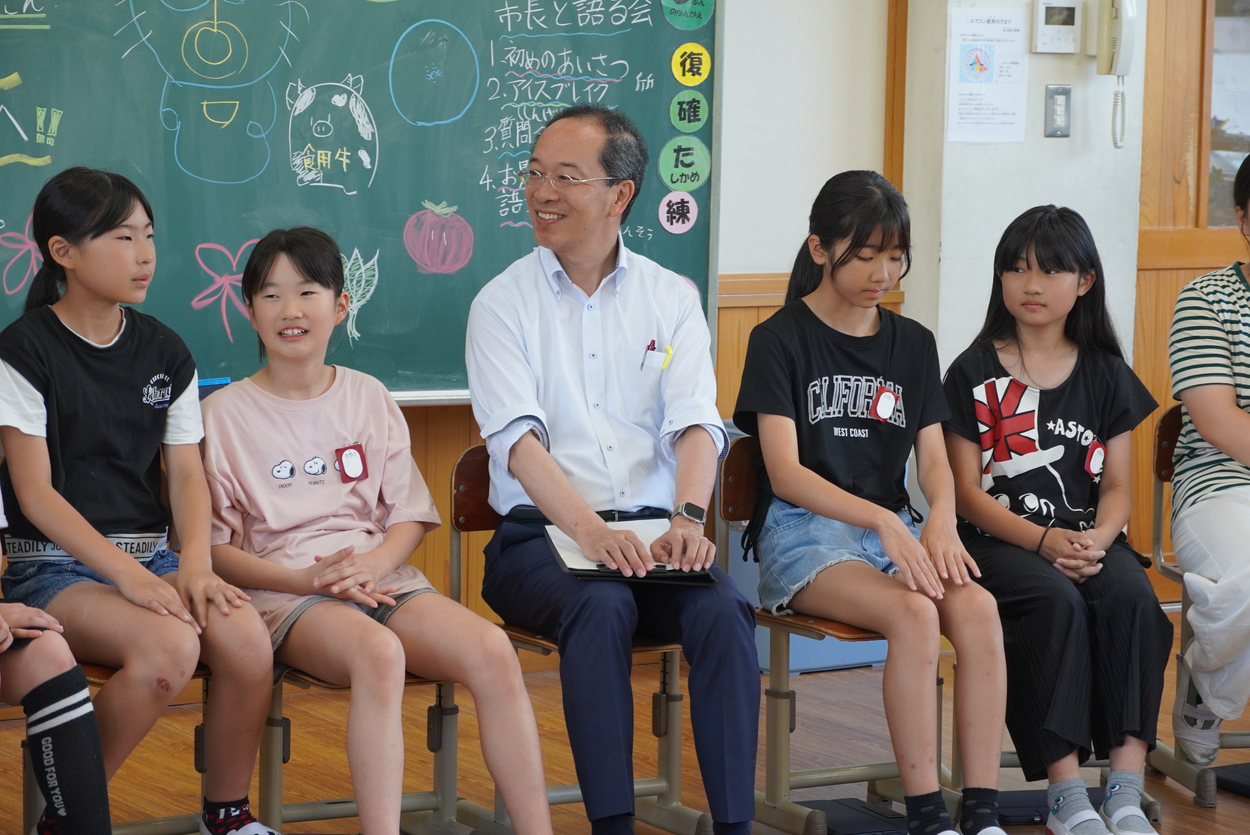 都竹市長が古川西小学校を訪問し児童と語り合いました