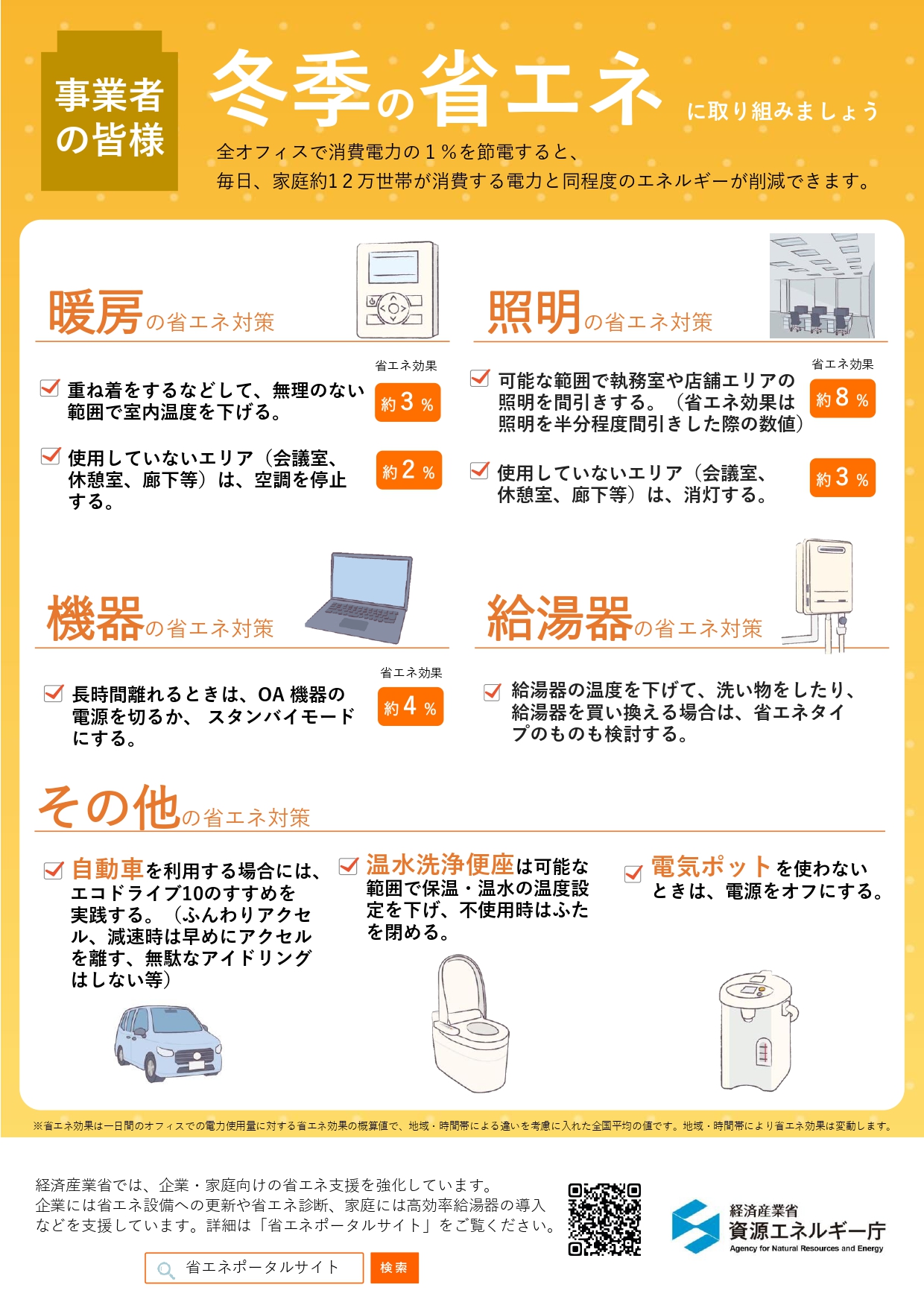 事業者 冬季の省エネに取り組みましょう