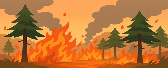 山火事のイラスト