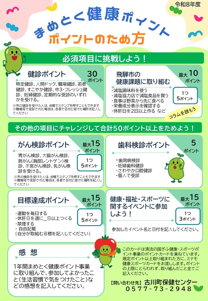 令和8年度　まめとく健康ポイントのため方