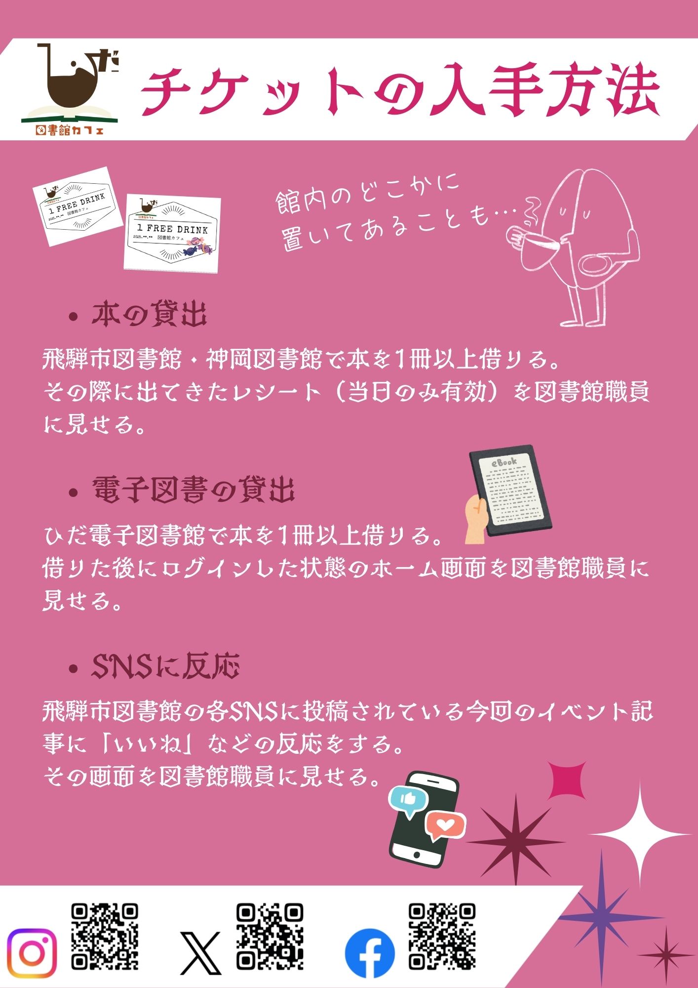 図書館カフェポスター裏