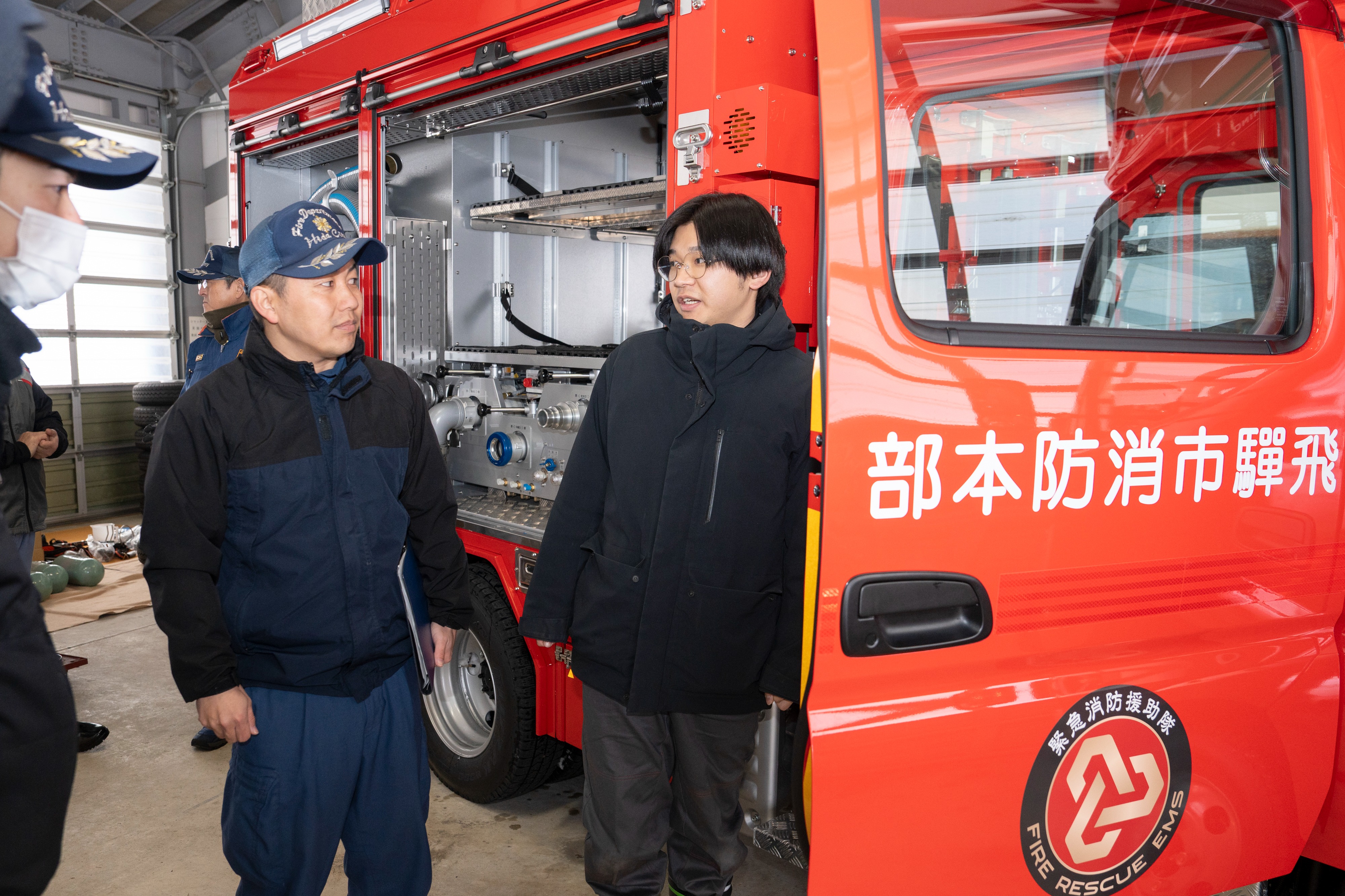 神岡消防署で新消防車の取扱説明会を実施