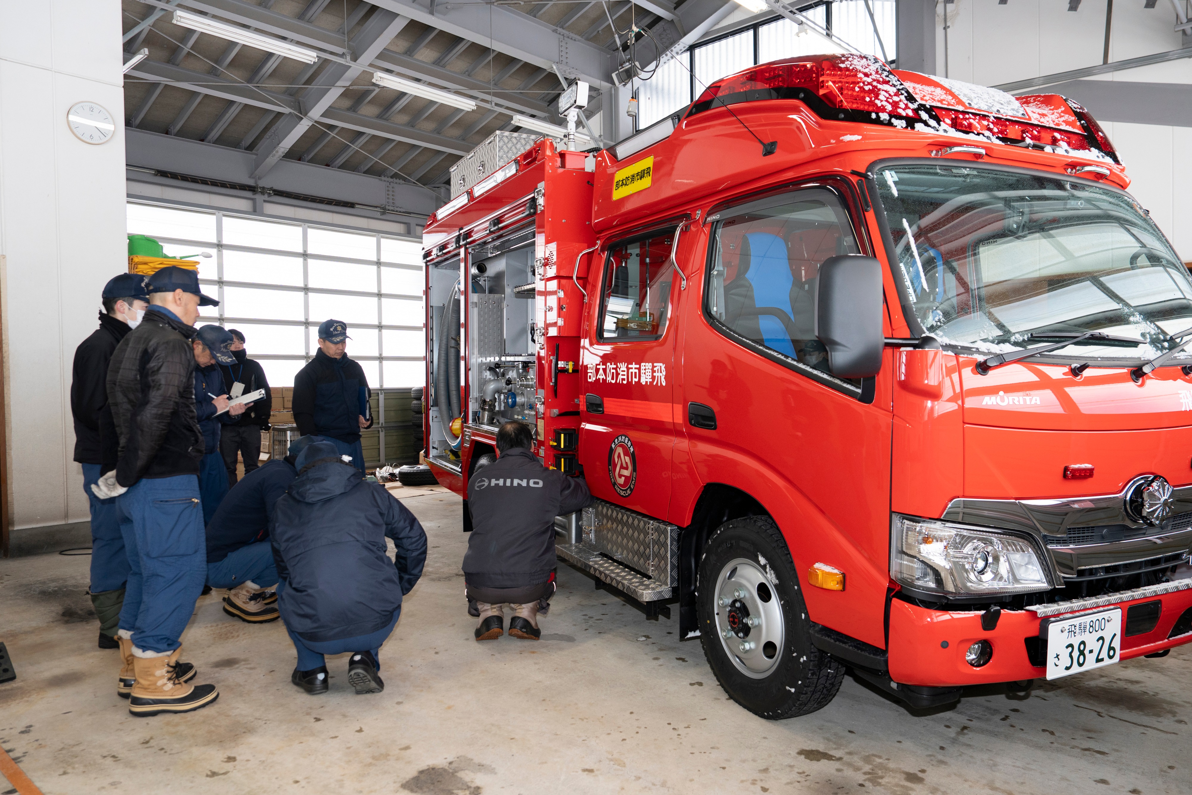 神岡消防署で新消防車の取扱説明会を実施