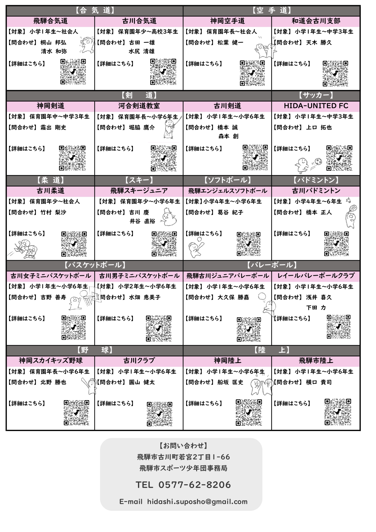 スポーツ少年団入団申込書兼チラシ