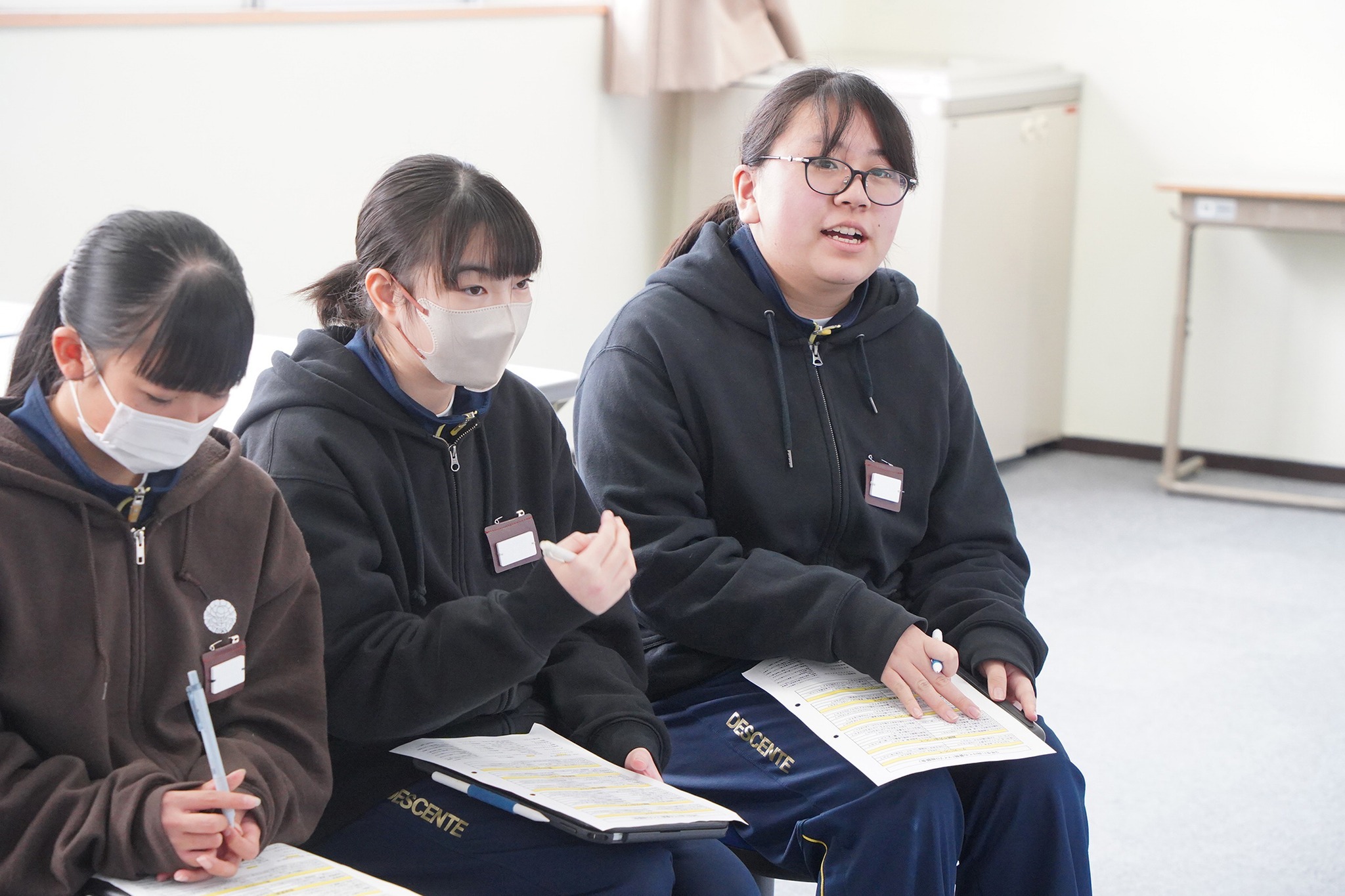 古川中3年生がマイプロの取組みや楽しさを2年生に伝えました