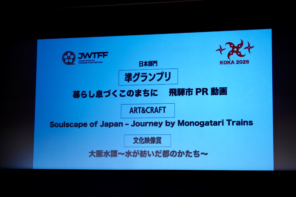 授賞式の様子　スライド画像