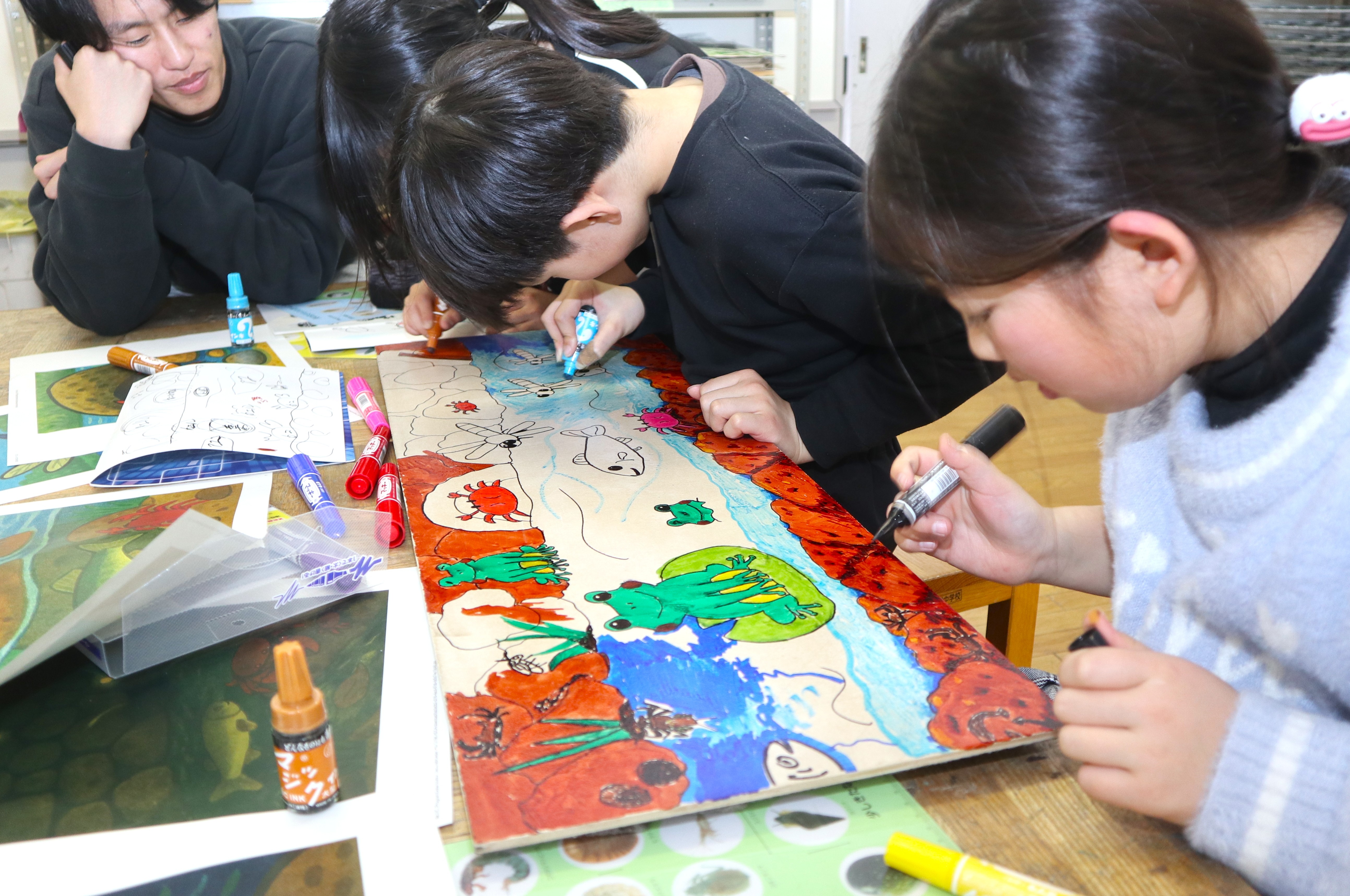 “ふるさとへの思い”描こう…宮川小児童がビオトープ再生に協力