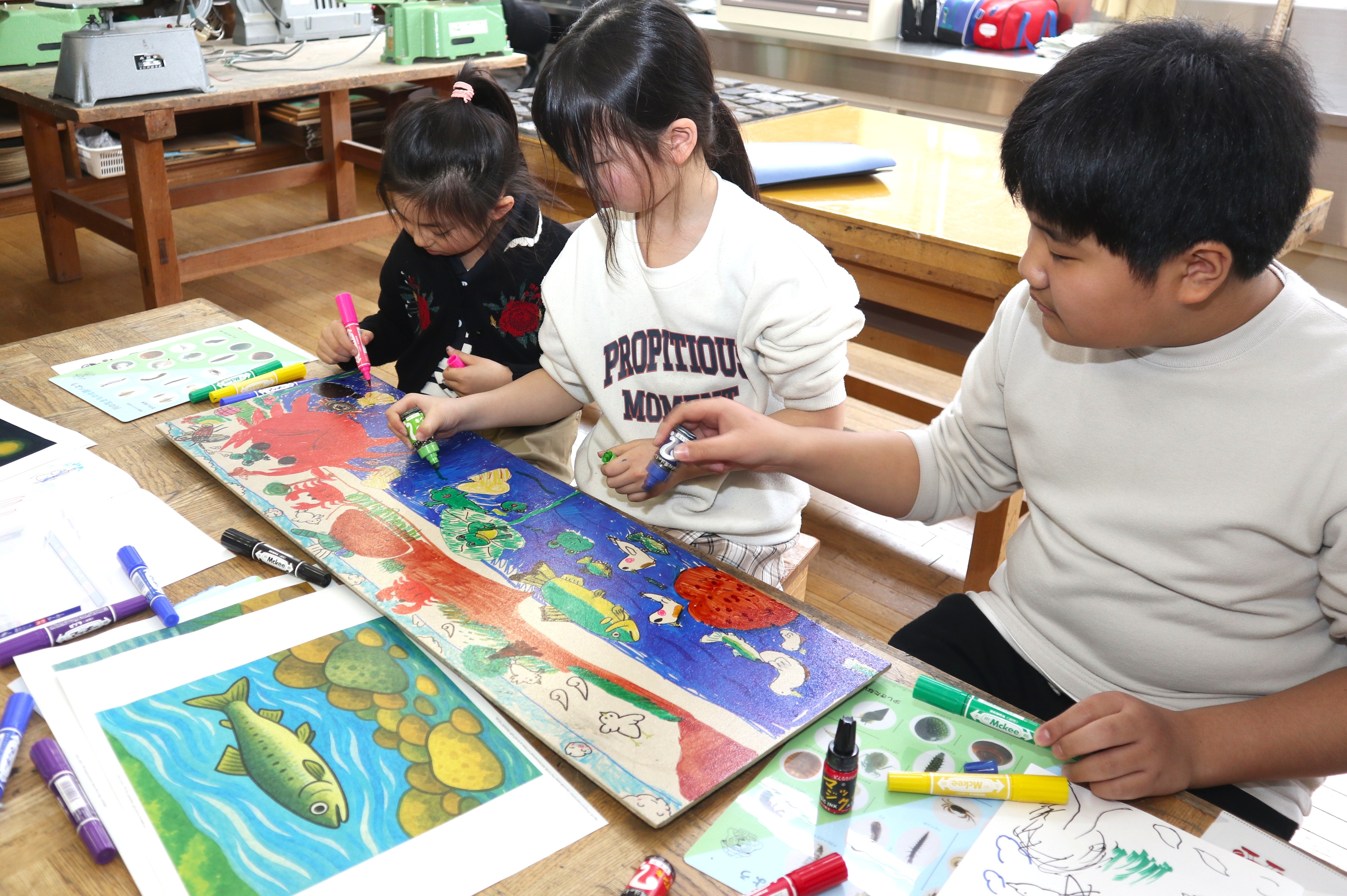 “ふるさとへの思い”描こう…宮川小児童がビオトープ再生に協力