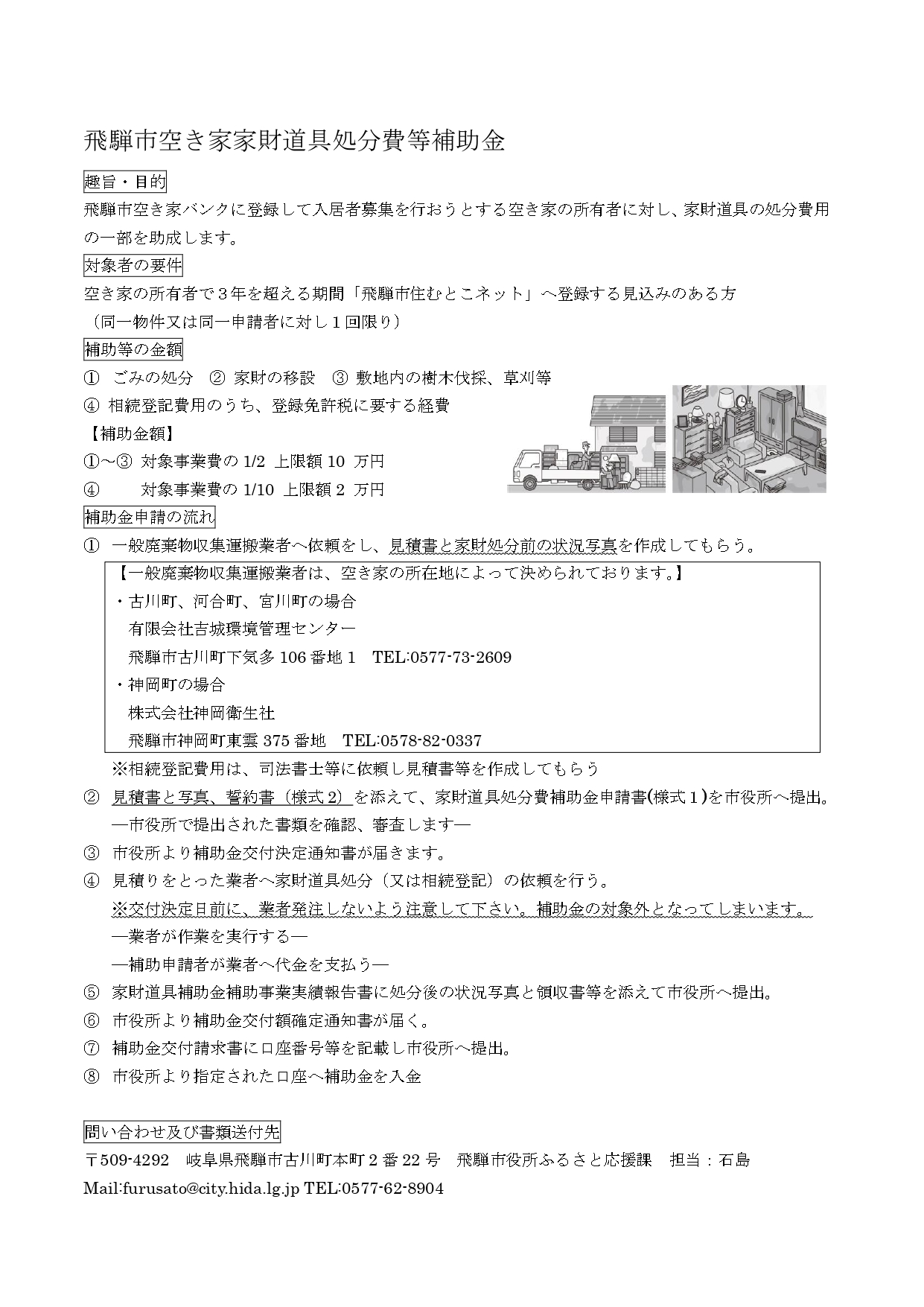空き家家財道具処分費等補助金