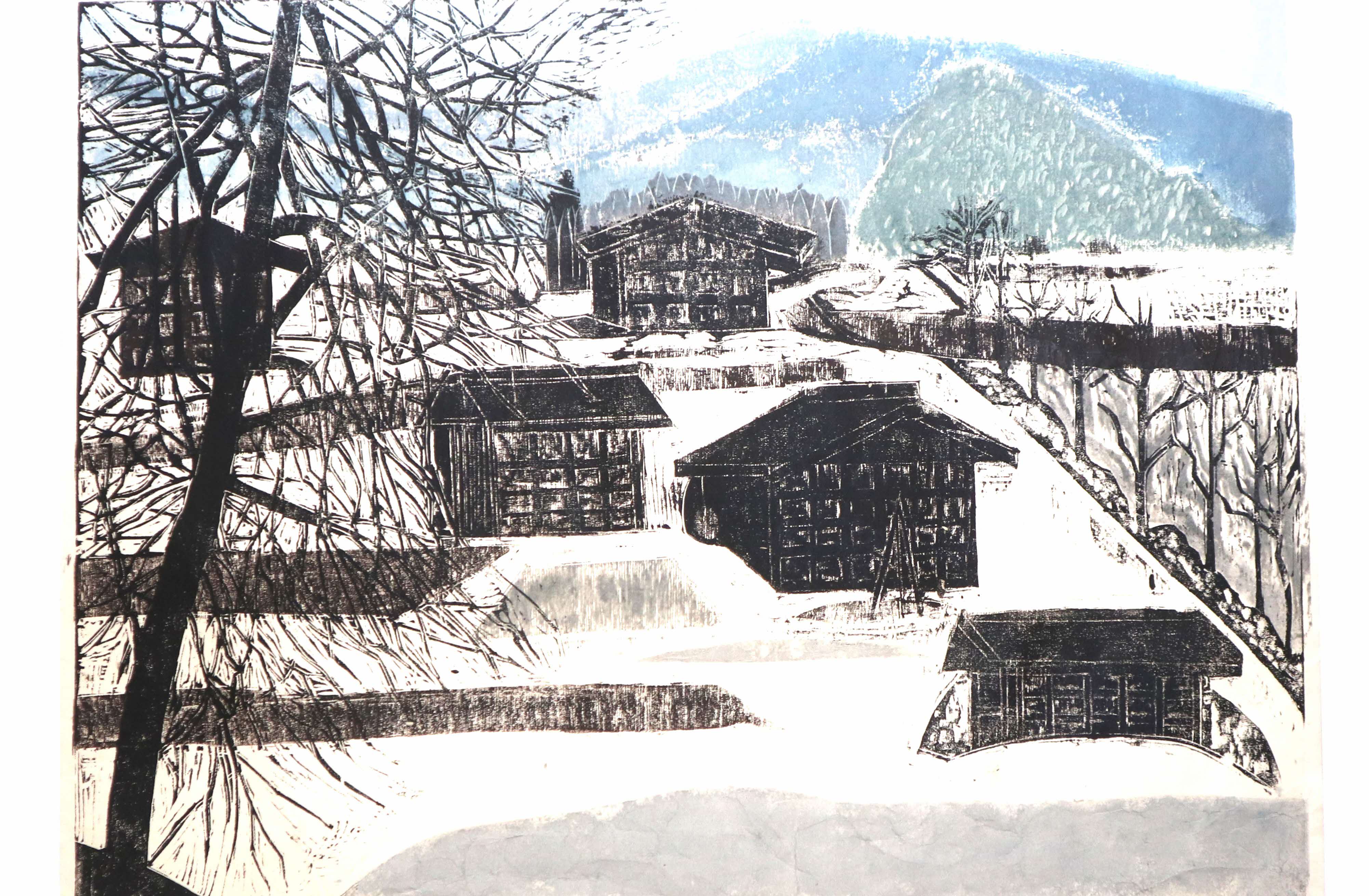 「袖垣治彦木版画展～飛騨の山々、渓流、高原を彫る」を開催