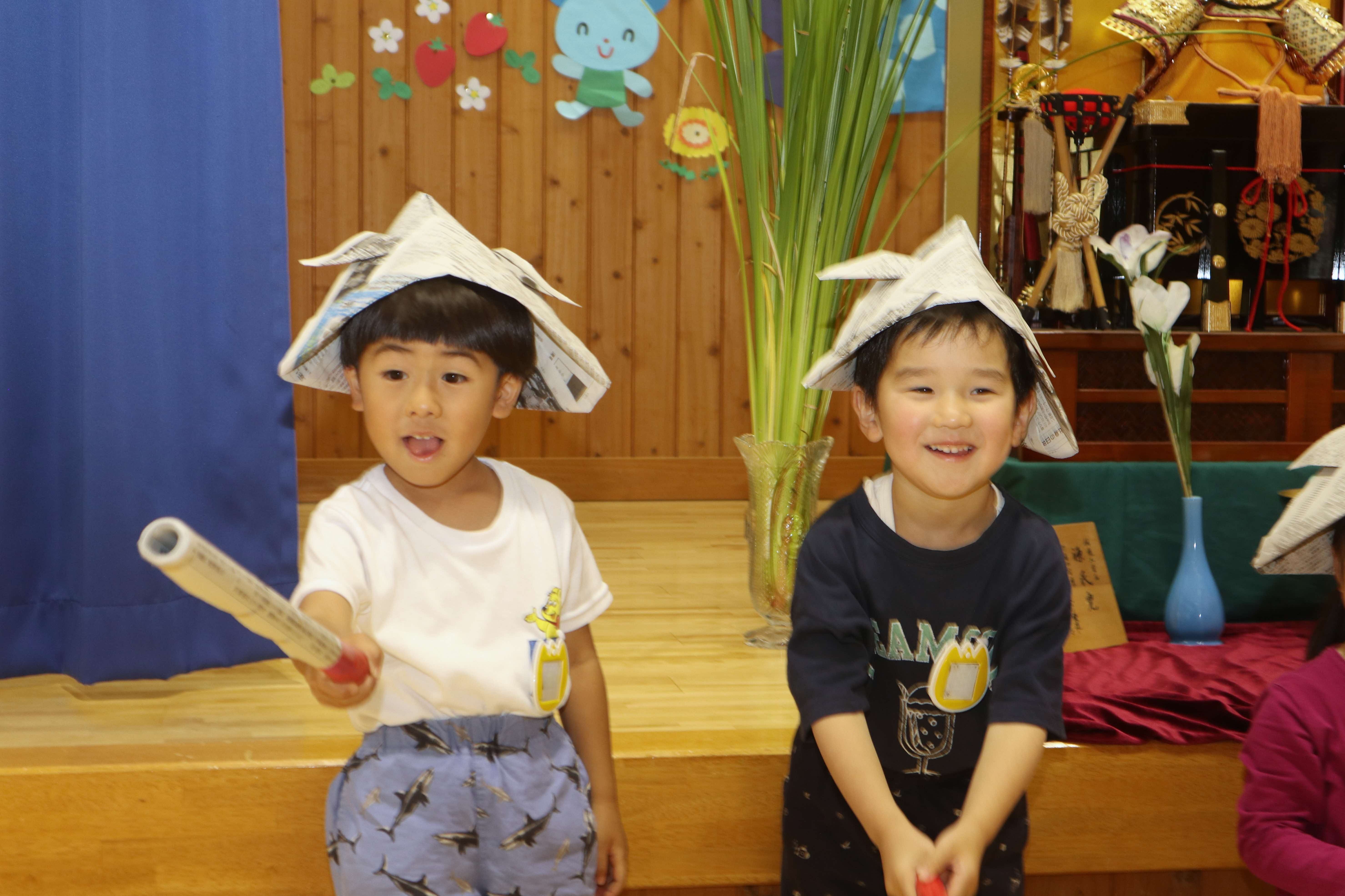 健やかな成長を願って…河合、宮川両園が旧暦「こどもの日」祝う