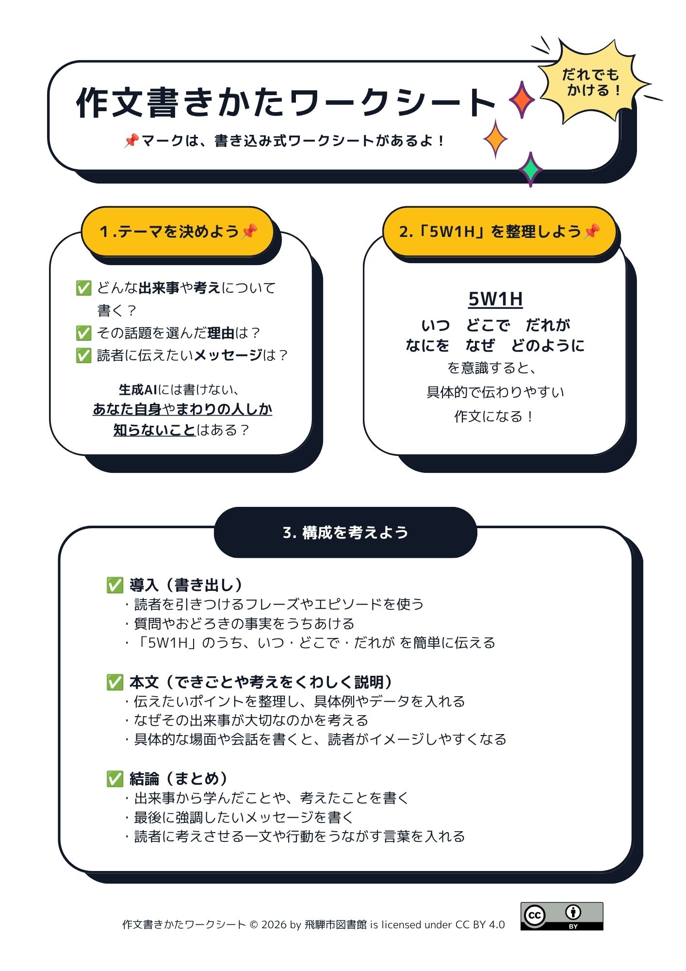 作文書き方ワークシート