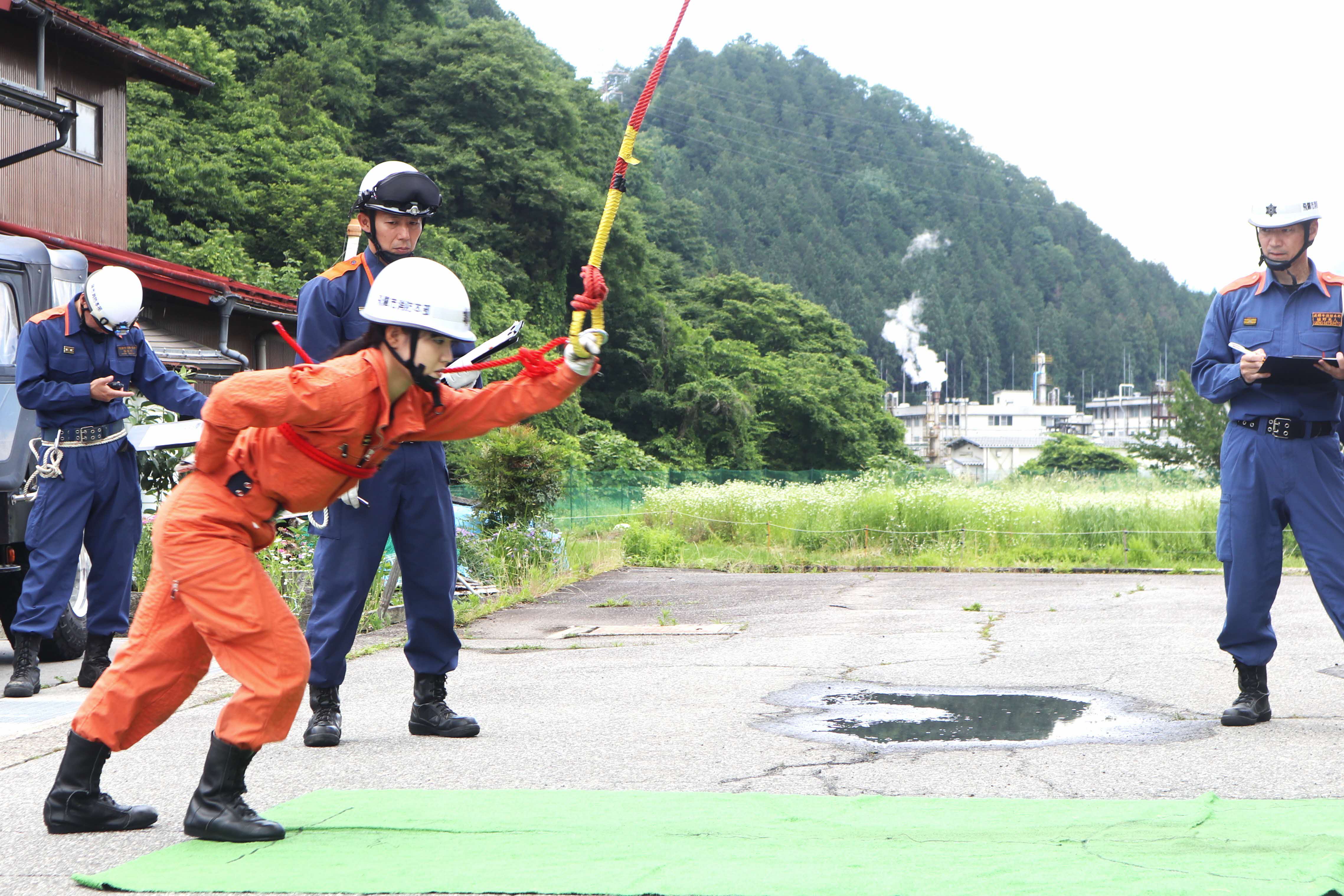 飛騨市消防本部が「第54回消防救助技術東海地区指導会」選手選考会を実施