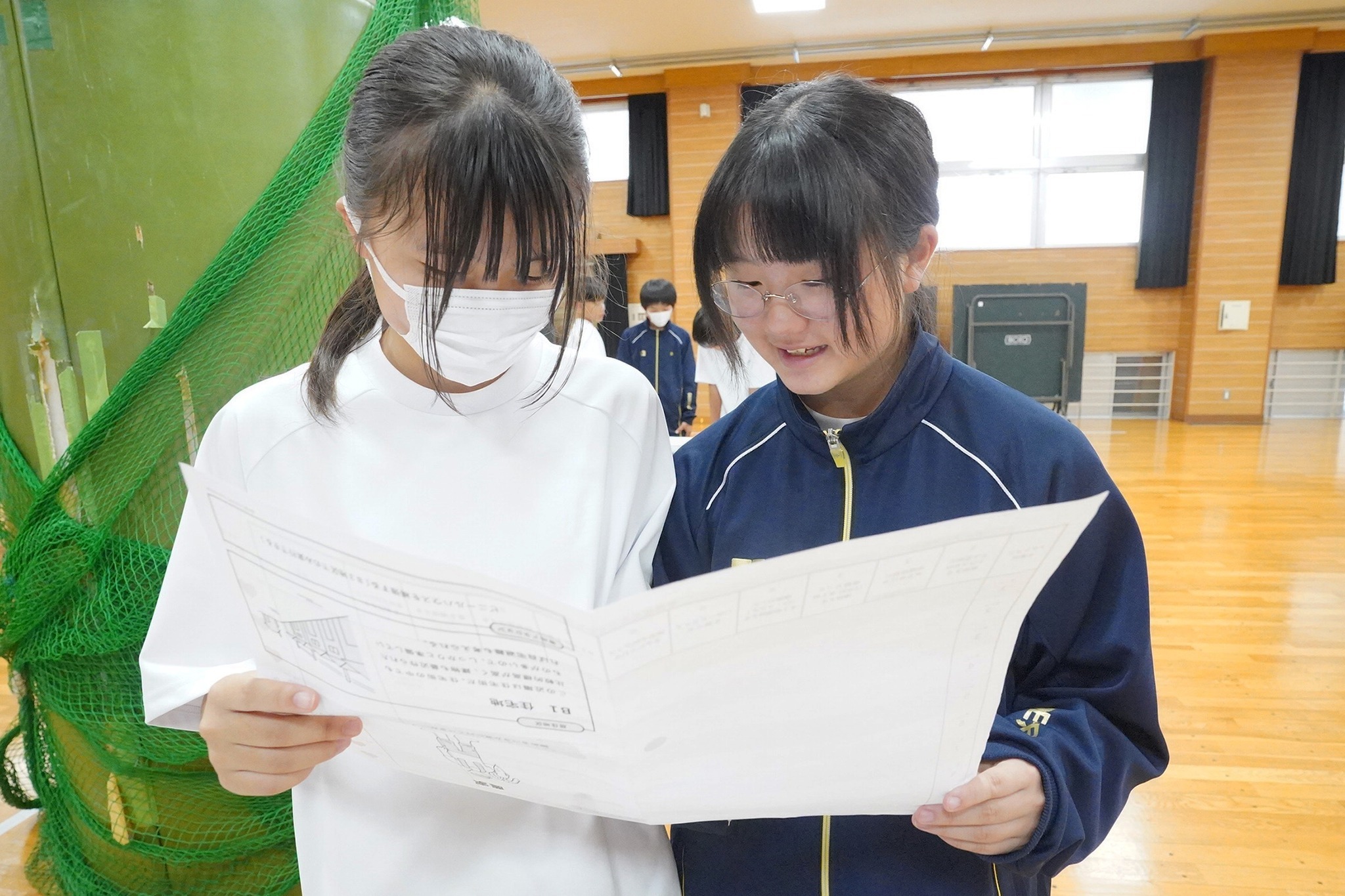 古川中1年生がゲーム「風水害24」で防災を学びました