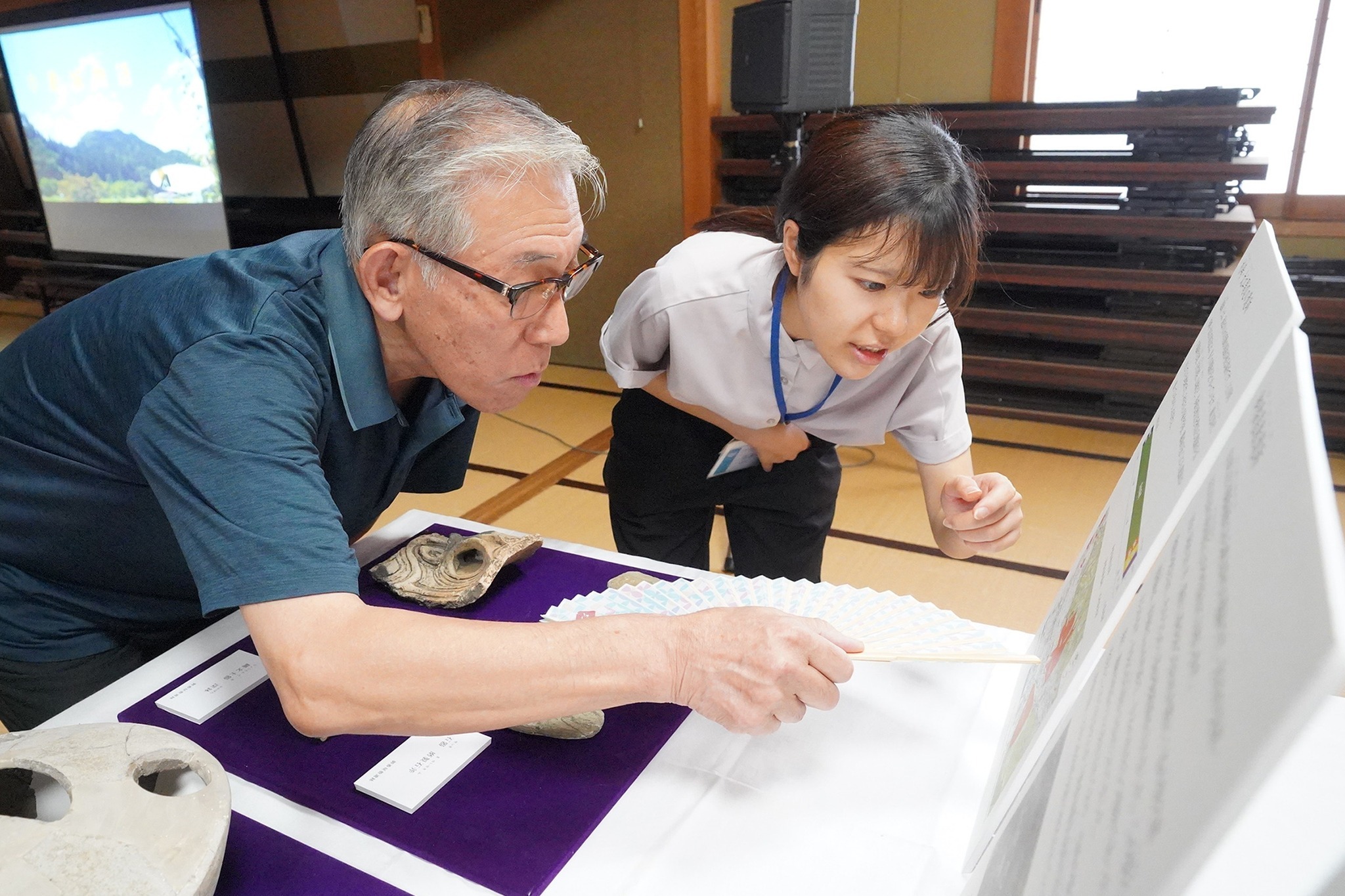 杉崎区夏祭り会場で「小島城跡」をテーマに山城ガイドが歴史講座