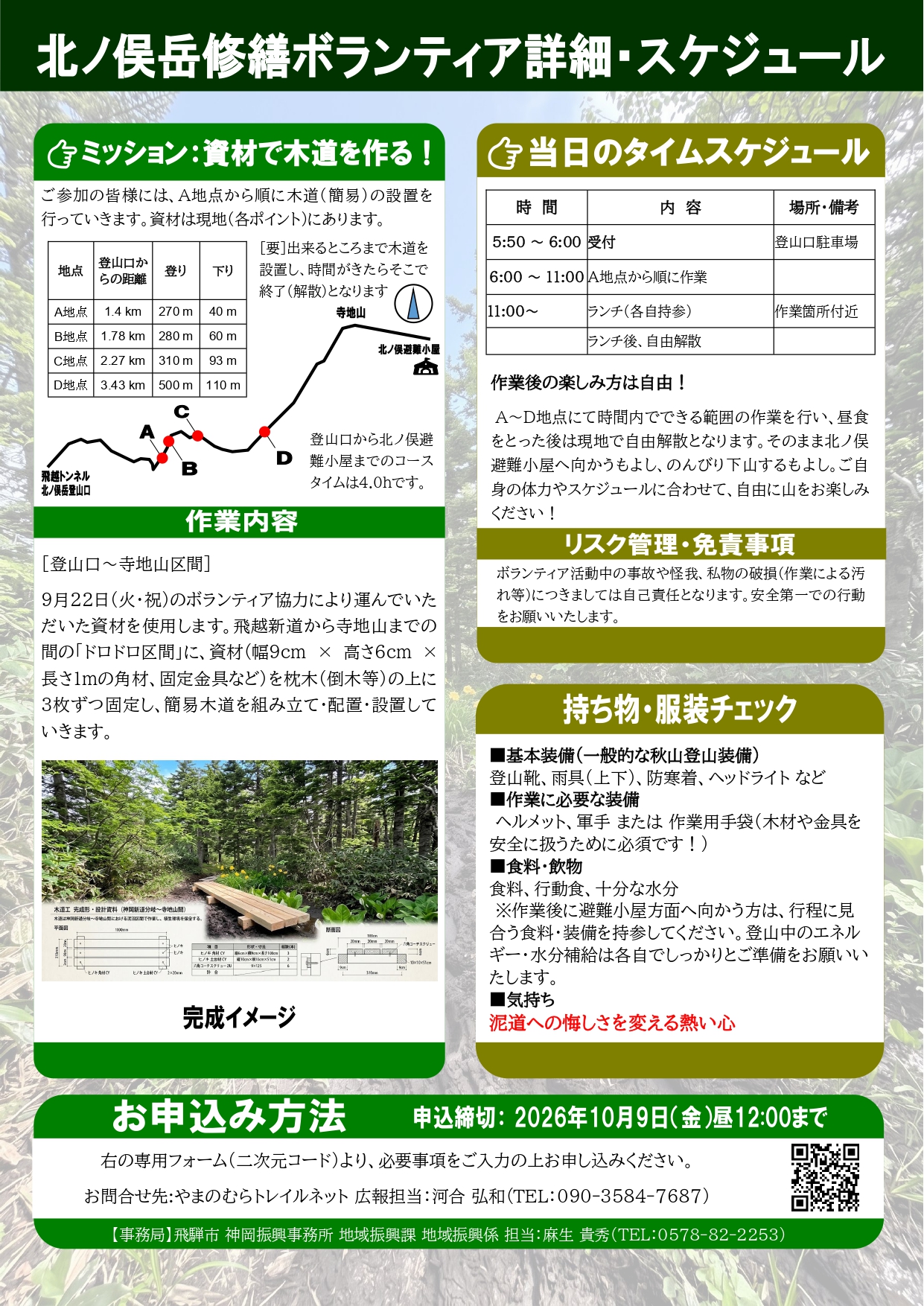 北ノ俣修繕ボランティア チラシ ウラ