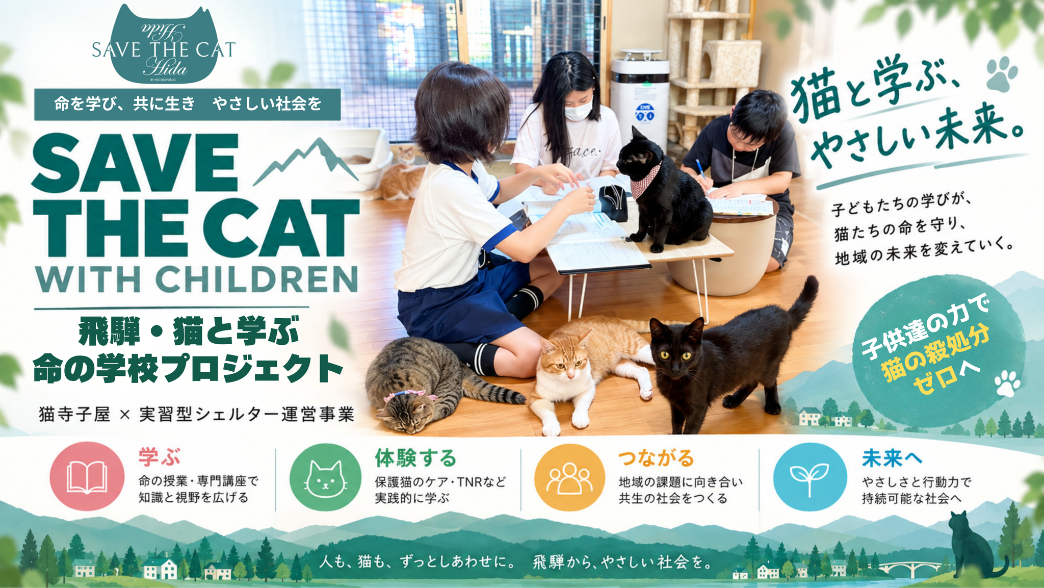 保護の猫の命を守る学校イメージ写真