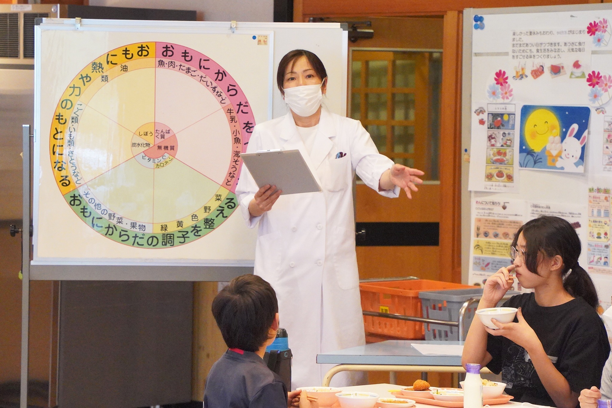 河合小児童が栽培したジャガイモを自校の給食で提供