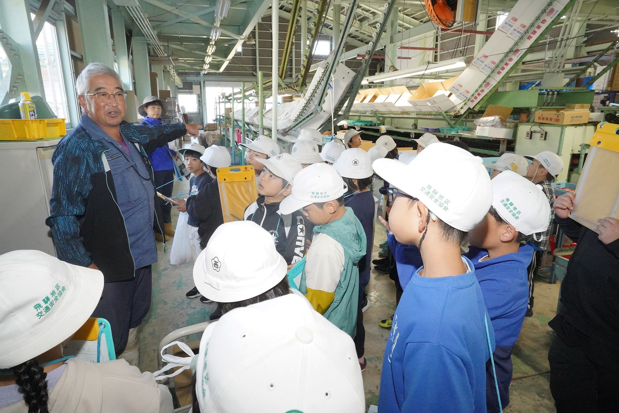 古川西小3年生がリンゴの収穫体験をしました