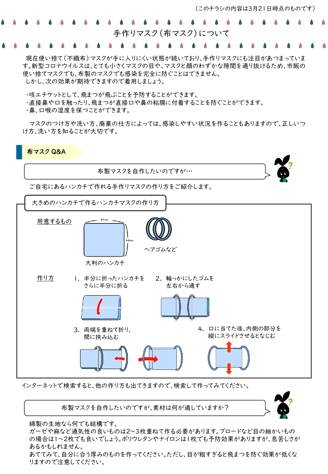 手づくりマスクの作り方1