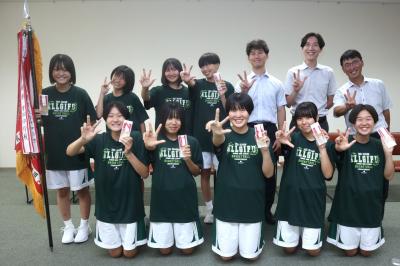 東海中学校総合体育大会に出場する市内中学生の激励会を開催しました