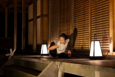 夜の江馬館で戦国ヨガ