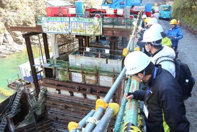 宮川町で建設中の「新坂上発電所」を見学しました