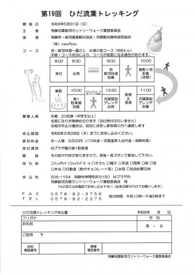 第19回ひだ流葉トレッキング