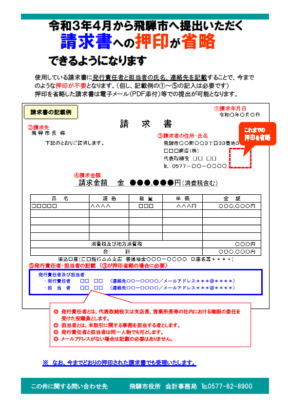 押印省略のお知らせ